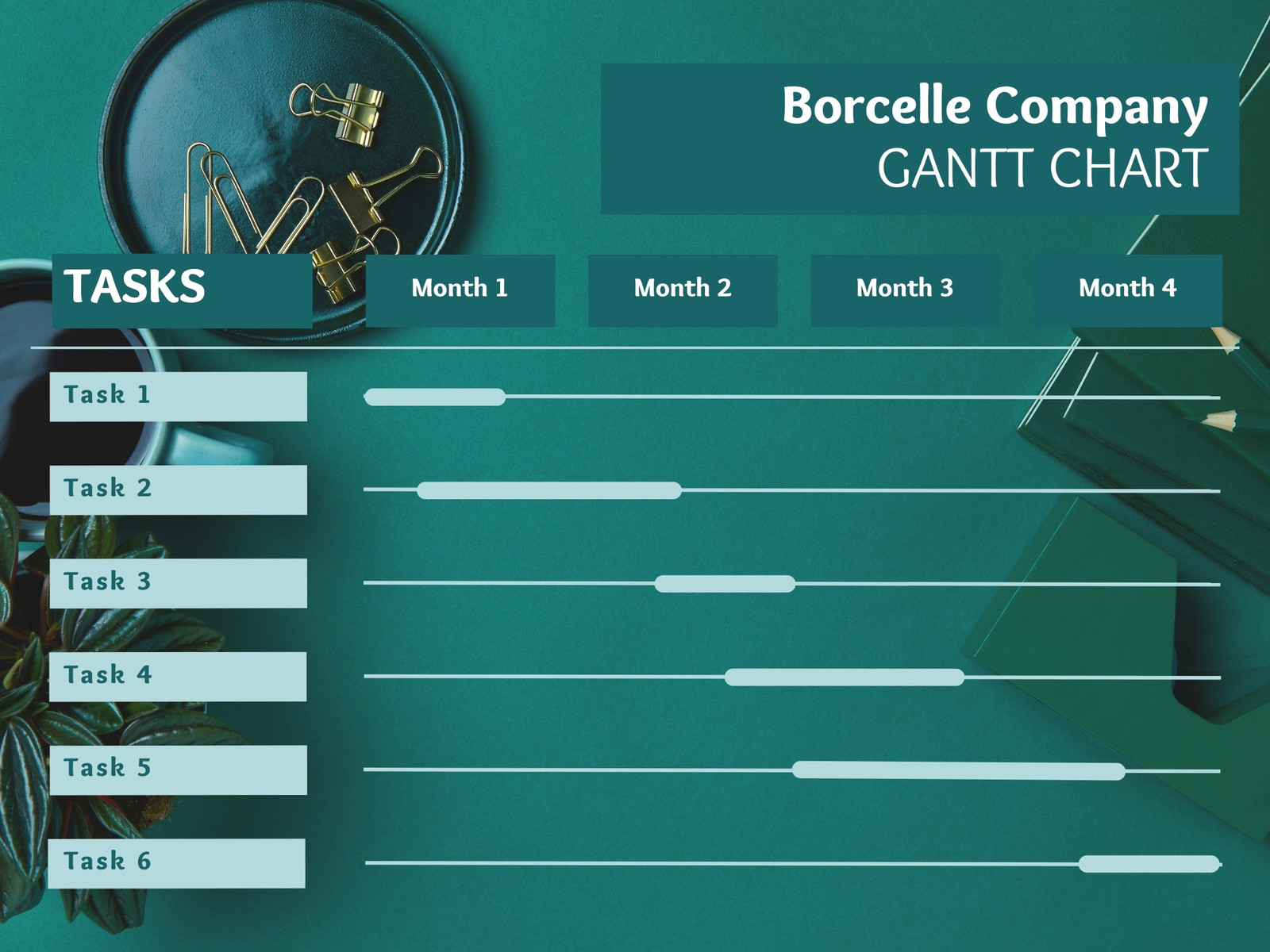 Blue Gradient Business Gantt Chart