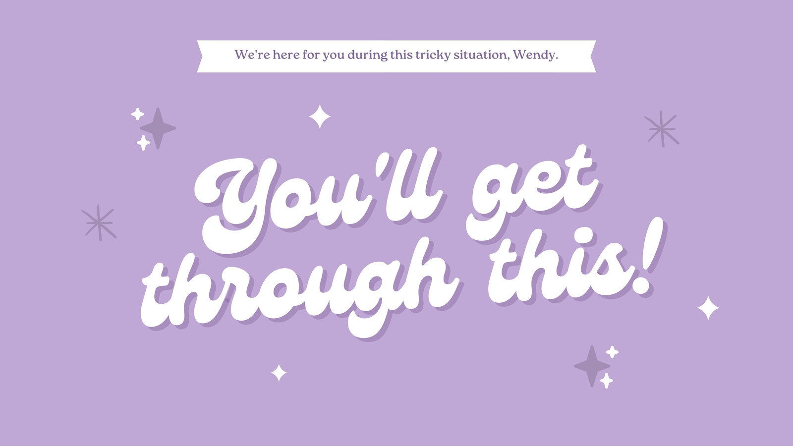 Purple White Typographic Thinking of You Sympathy Group Greeting Card