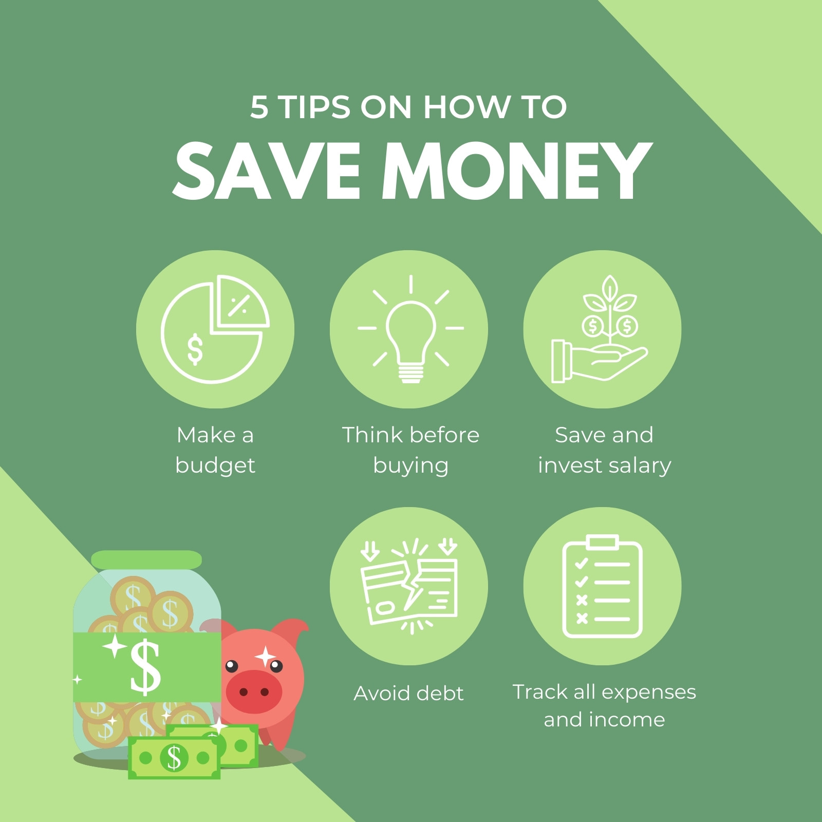 Green Modern Simple Tips and Trick Instagram Post