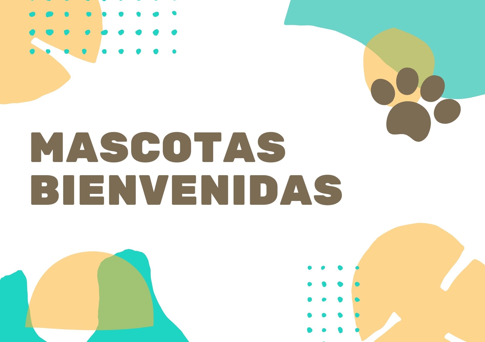 Cartel de Aceptación de Mascotas Verde y Marrón Cartel de Aceptación de Mascotas Verde y Marrón
