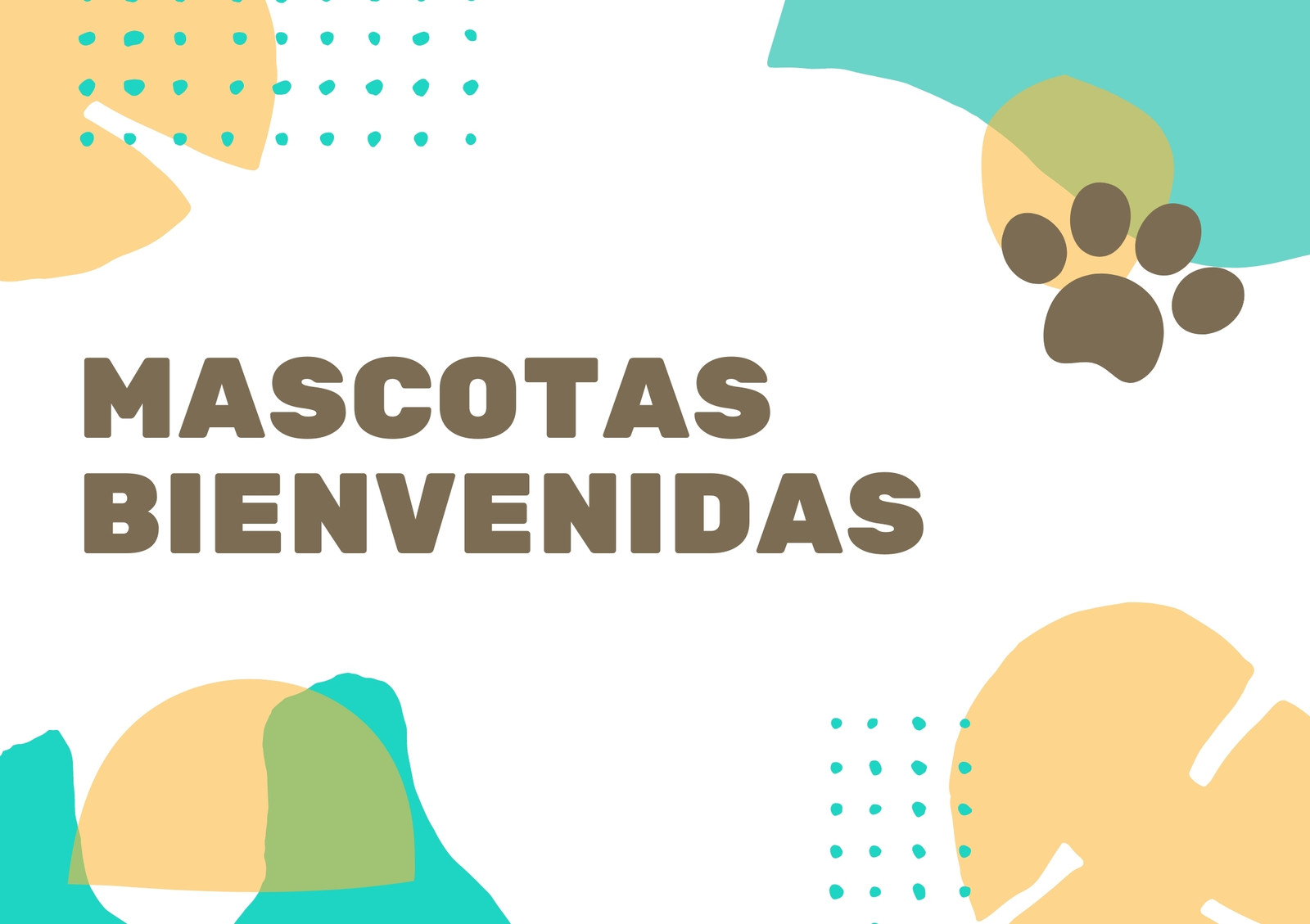 Cartel de Aceptación de Mascotas Verde y Marrón Cartel de Aceptación de Mascotas Verde y Marrón