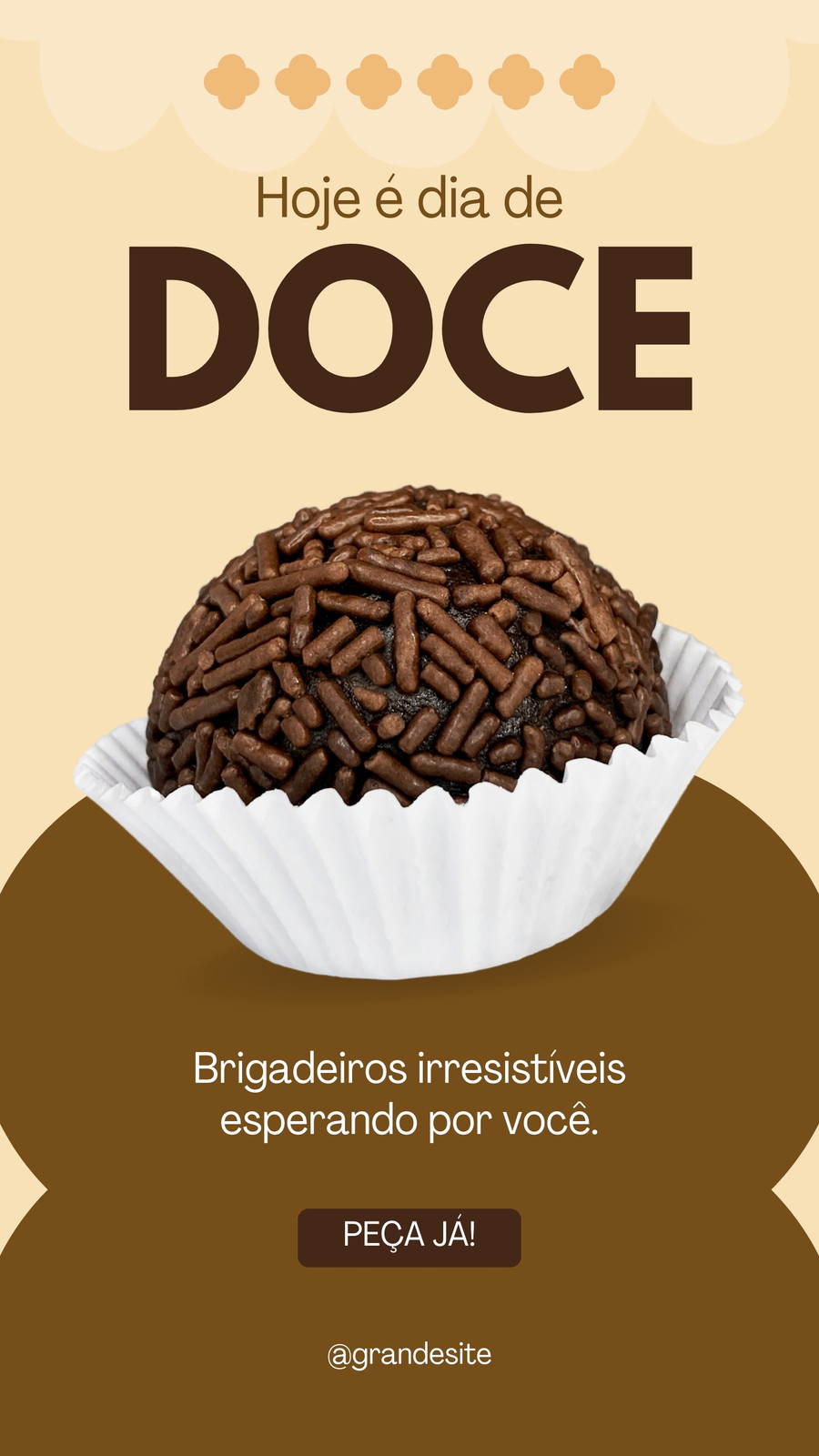 Story Instagram Doce Venda Moderno Marrom e Creme