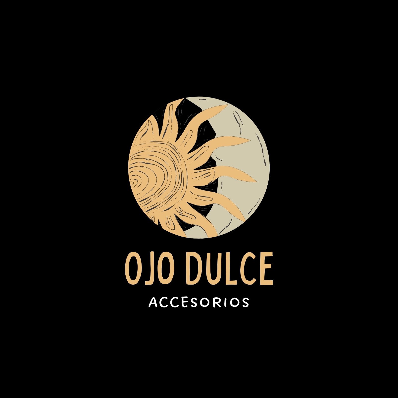 Logo Sol y Luna Boho Simple Amarillo