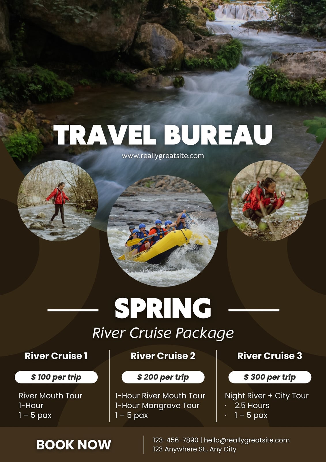 Brown White Creative Travel Agency Flyer