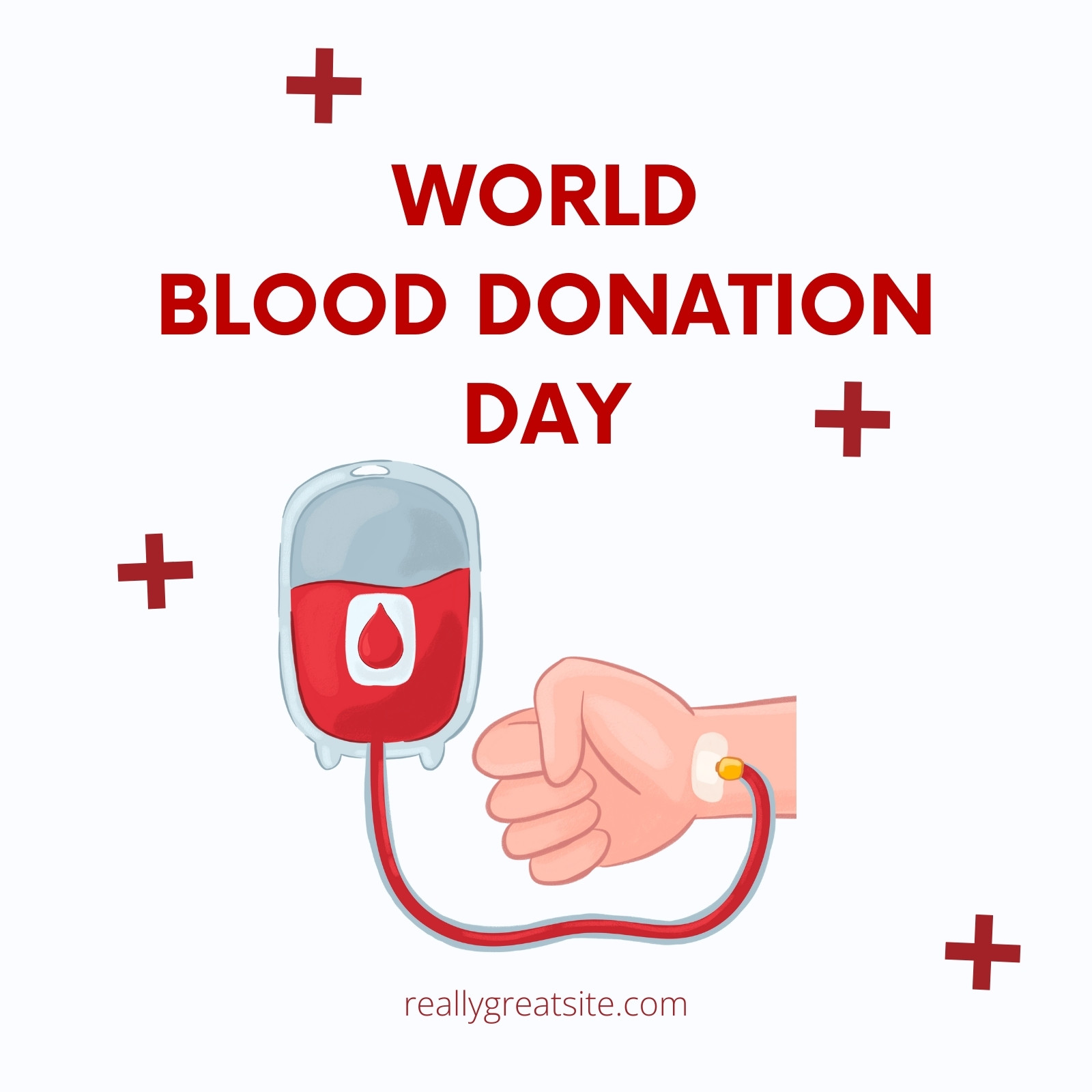 red simple world blood donation day instagram post
