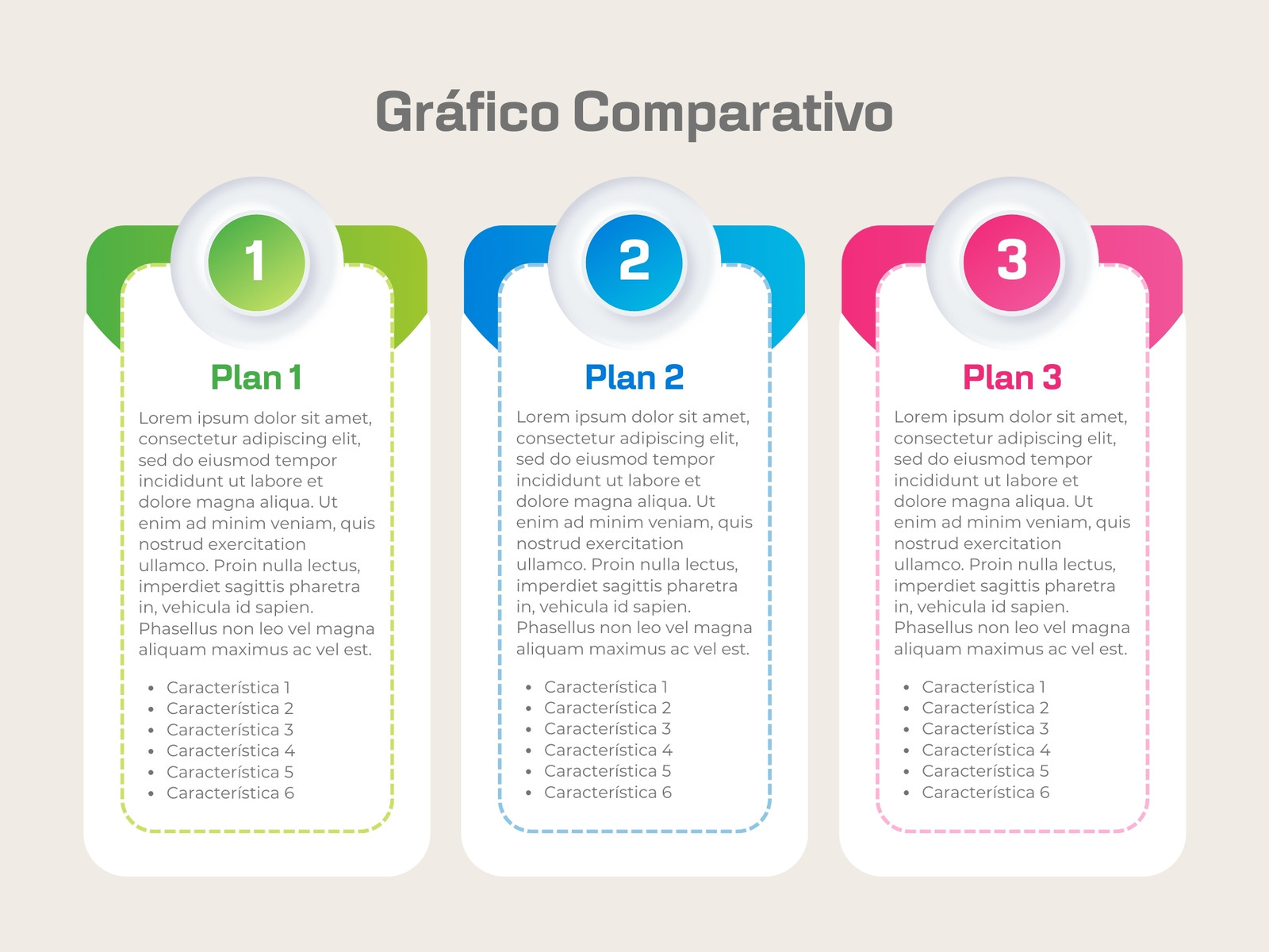 Gráfico Cuadro Comparativo de Tres Planes o Procesos Moderno Colorido