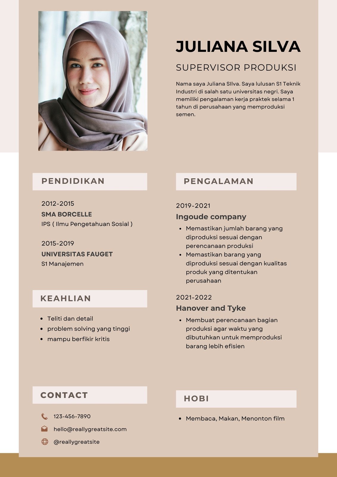 Coklat Modern Minimalist Resume