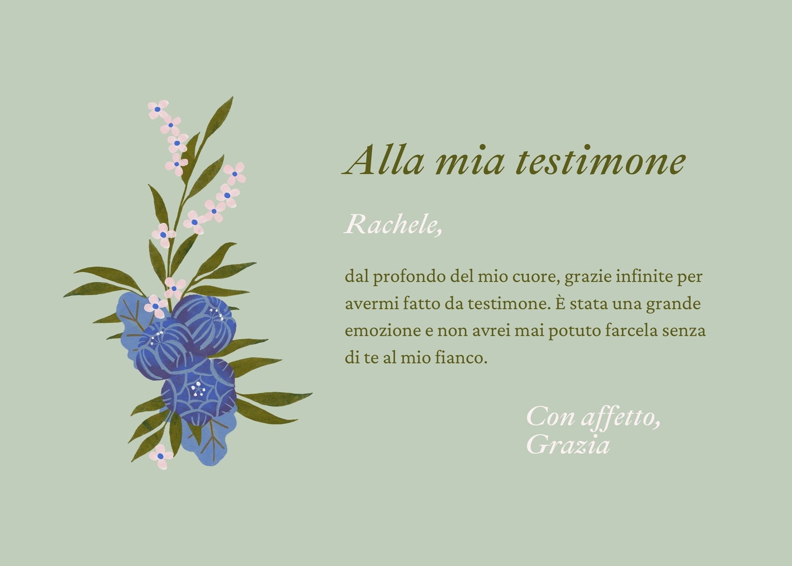 Verde Salvia Beige Biglietto di Ringraziamento Personale Biglietto Orizzontale Verde Salvia Beige Biglietto di Ringraziamento Personale Biglietto Orizzontale