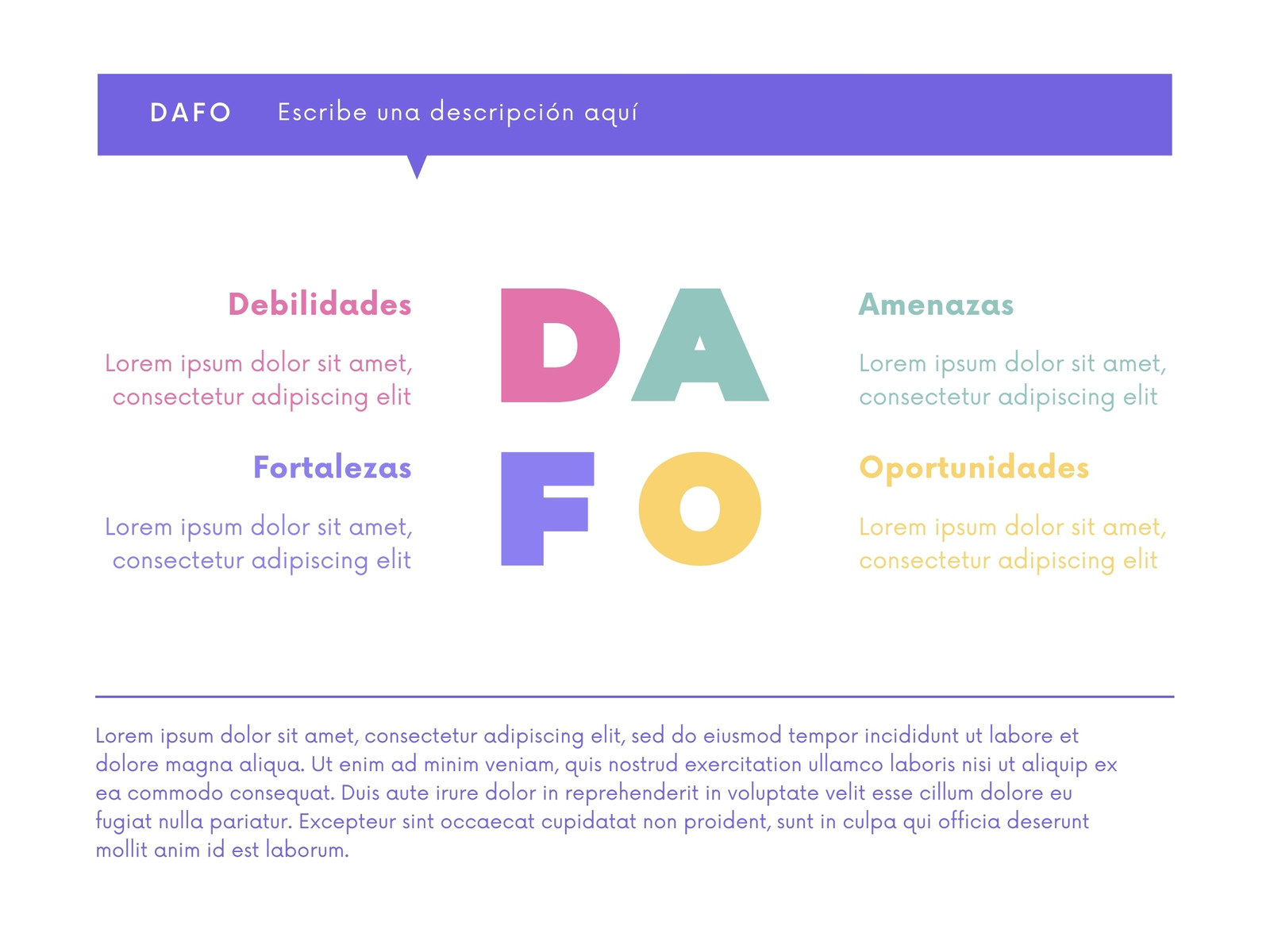 Gráficos Dafo Emprendimiento Moderno Lila