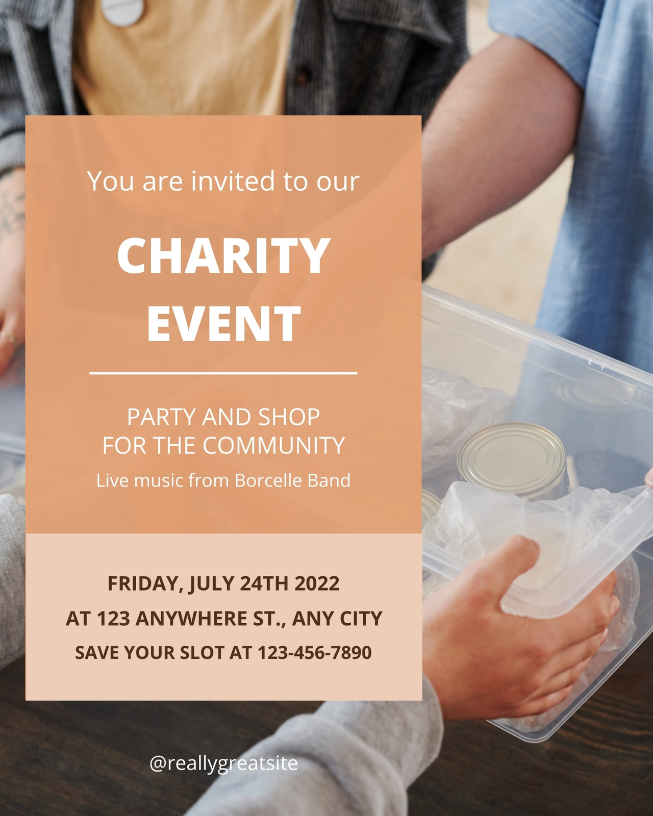 Beige Modern Social Charity Activity and Event Band Charity Event Instagram Post