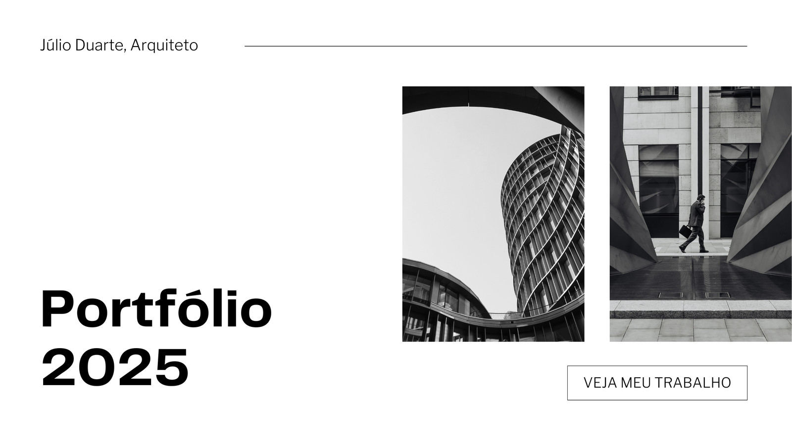 Site de Portfólio Design de Interiores Arquitetura Minimalista Moderno Claro Preto Branco