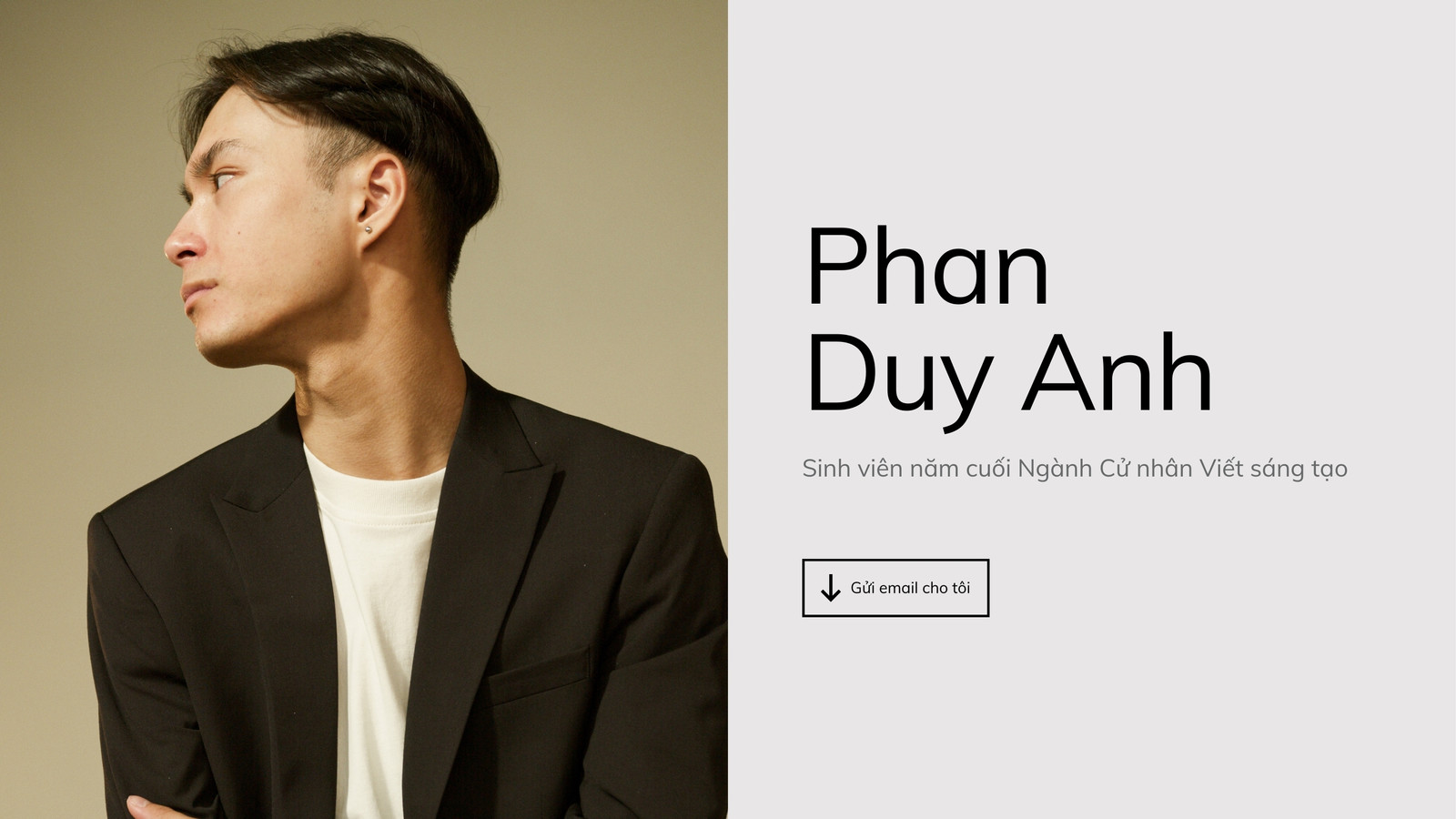 Mẫu website cá nhân sinh viên xám đen tối giản Mẫu website cá nhân sinh viên xám đen tối giản