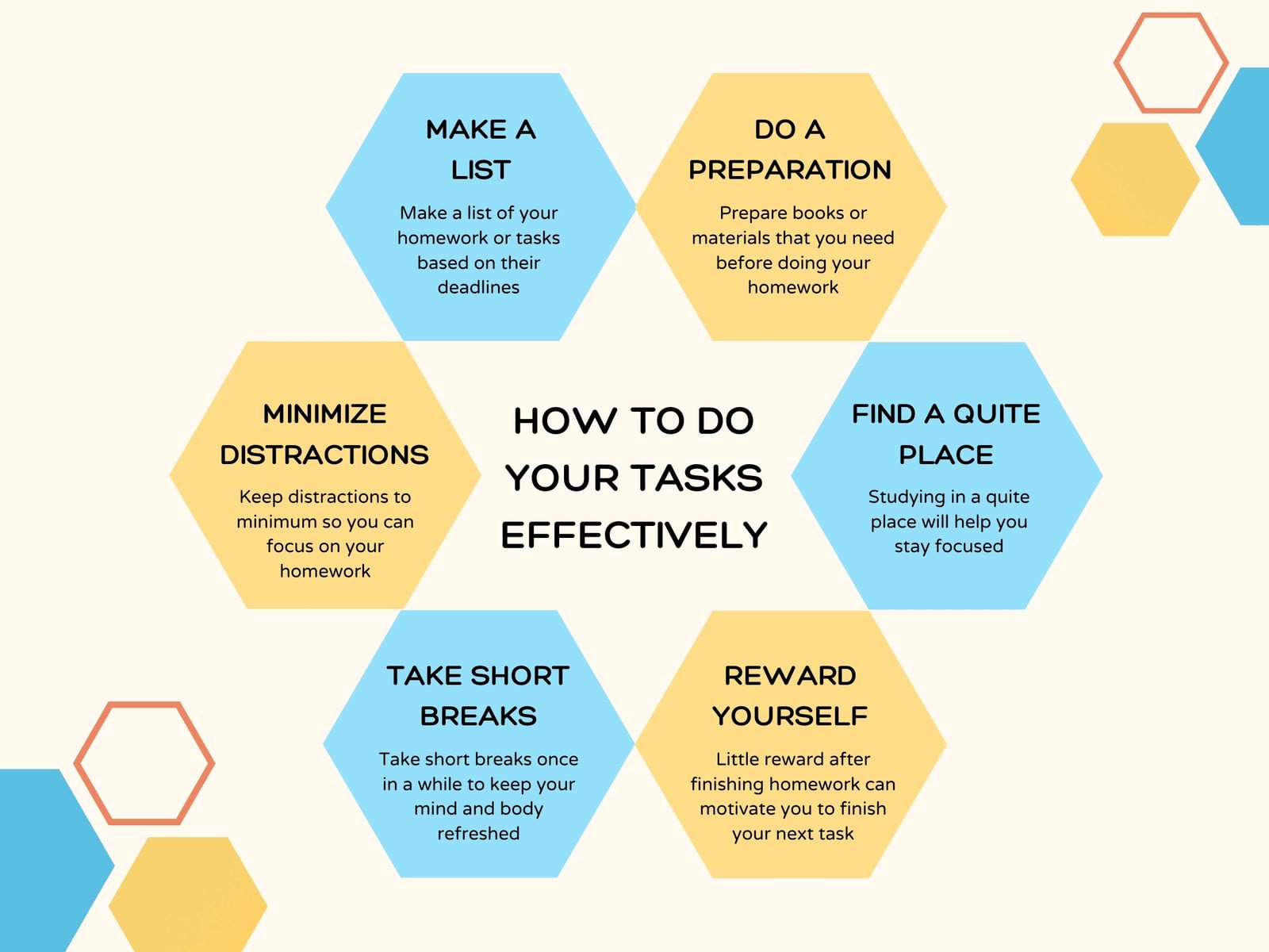 Blue Yellow Geometric Shape Study Tips Graph