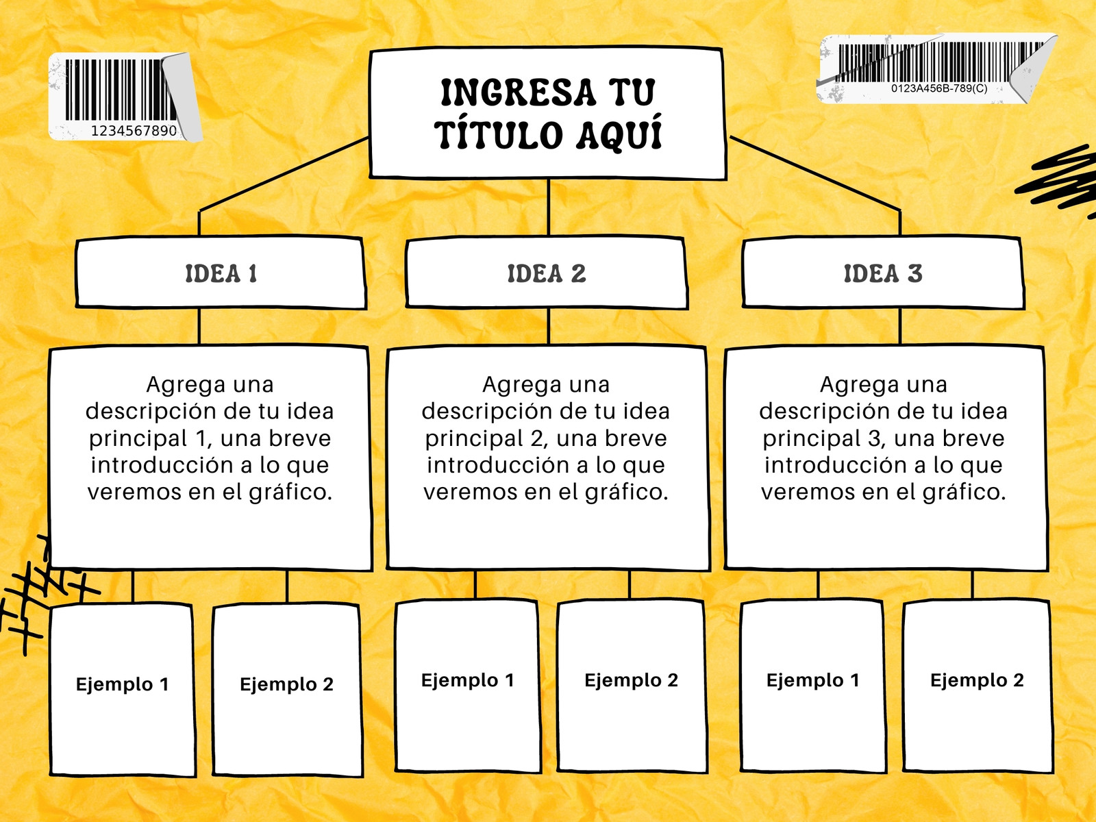 Mapa Conceptual Cuadro Sinóptico Simple Sencillo Grunge Amarillo