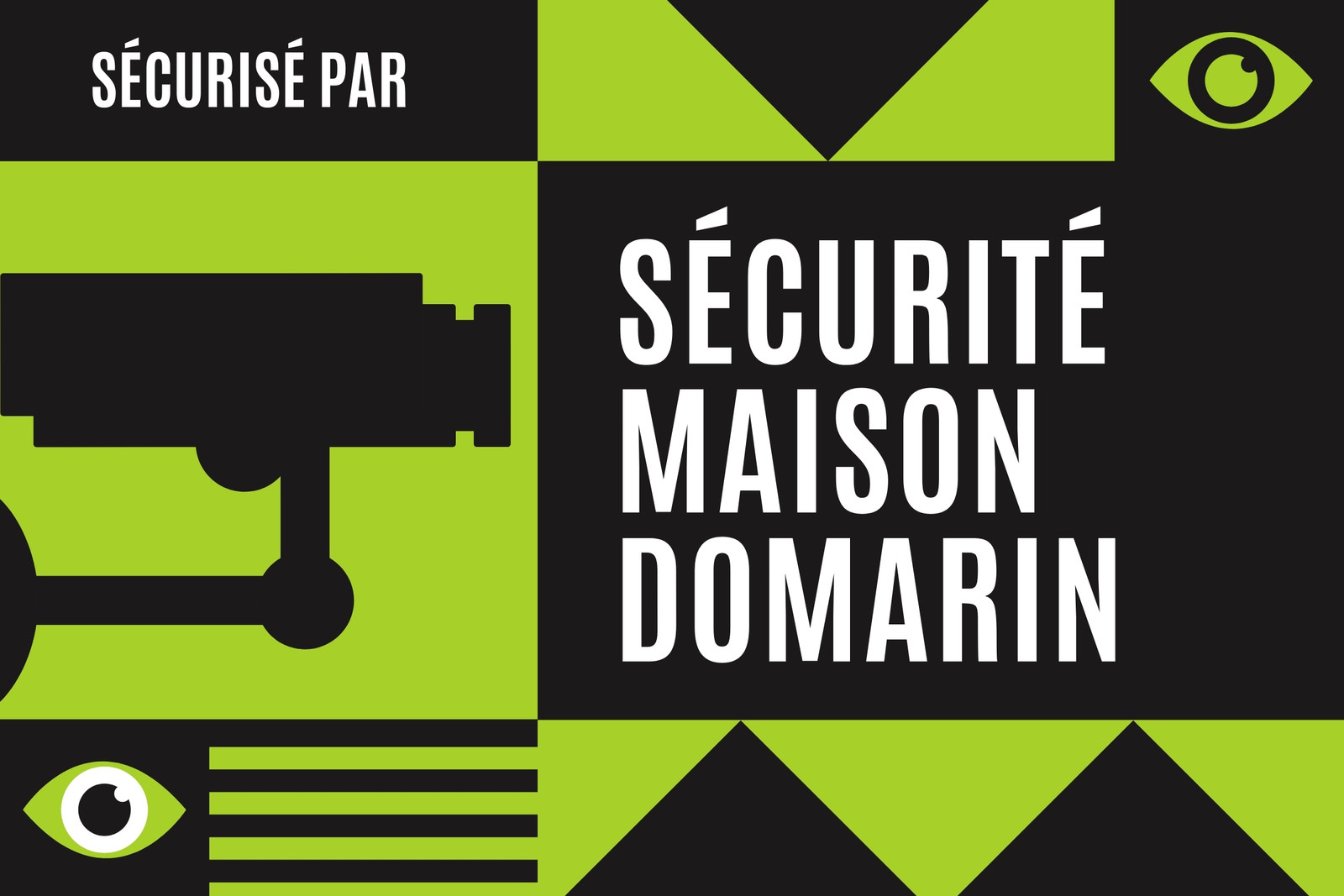 Vert et Noir Maison Sécurité Panneau Vert et Noir Maison Sécurité Panneau
