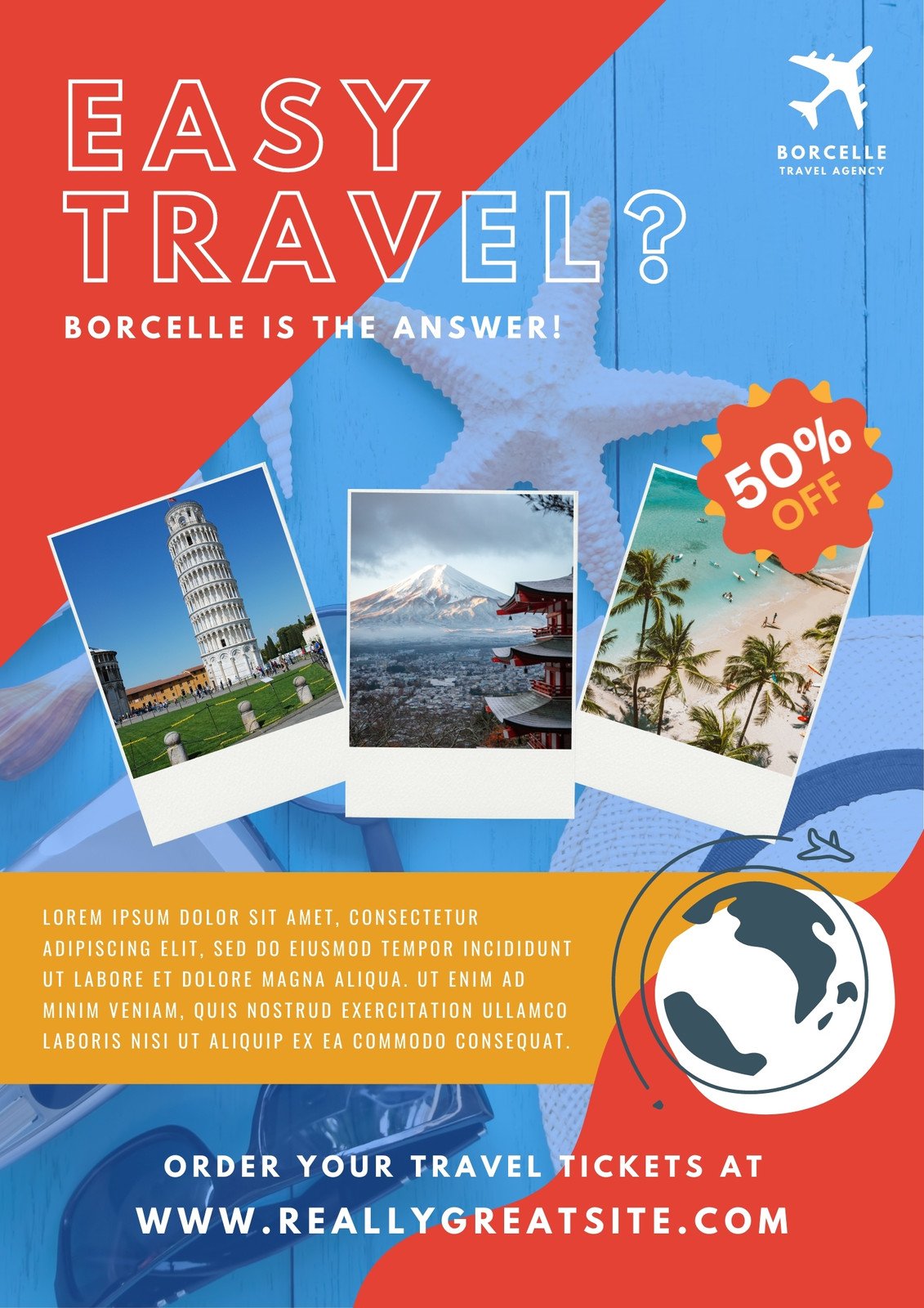 Colorful Playful Travel Agency Poster Potrait