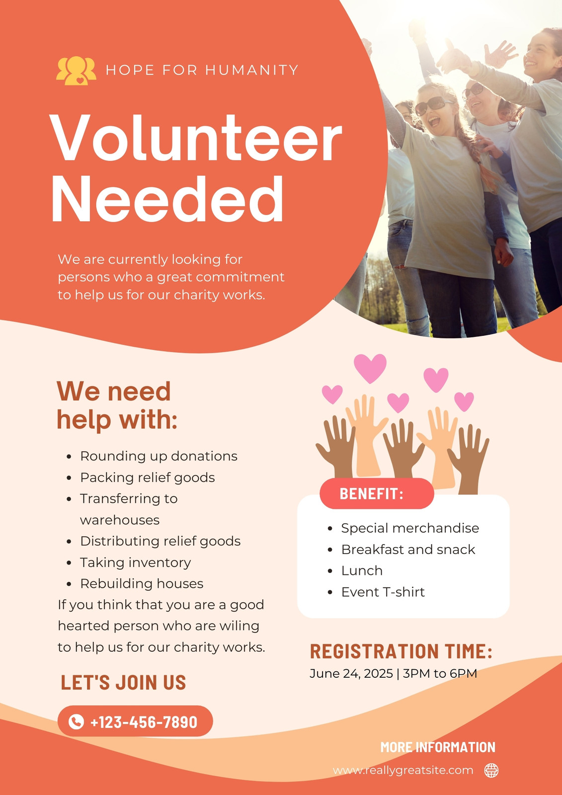 Orange Volunteer Recruitment Flyer