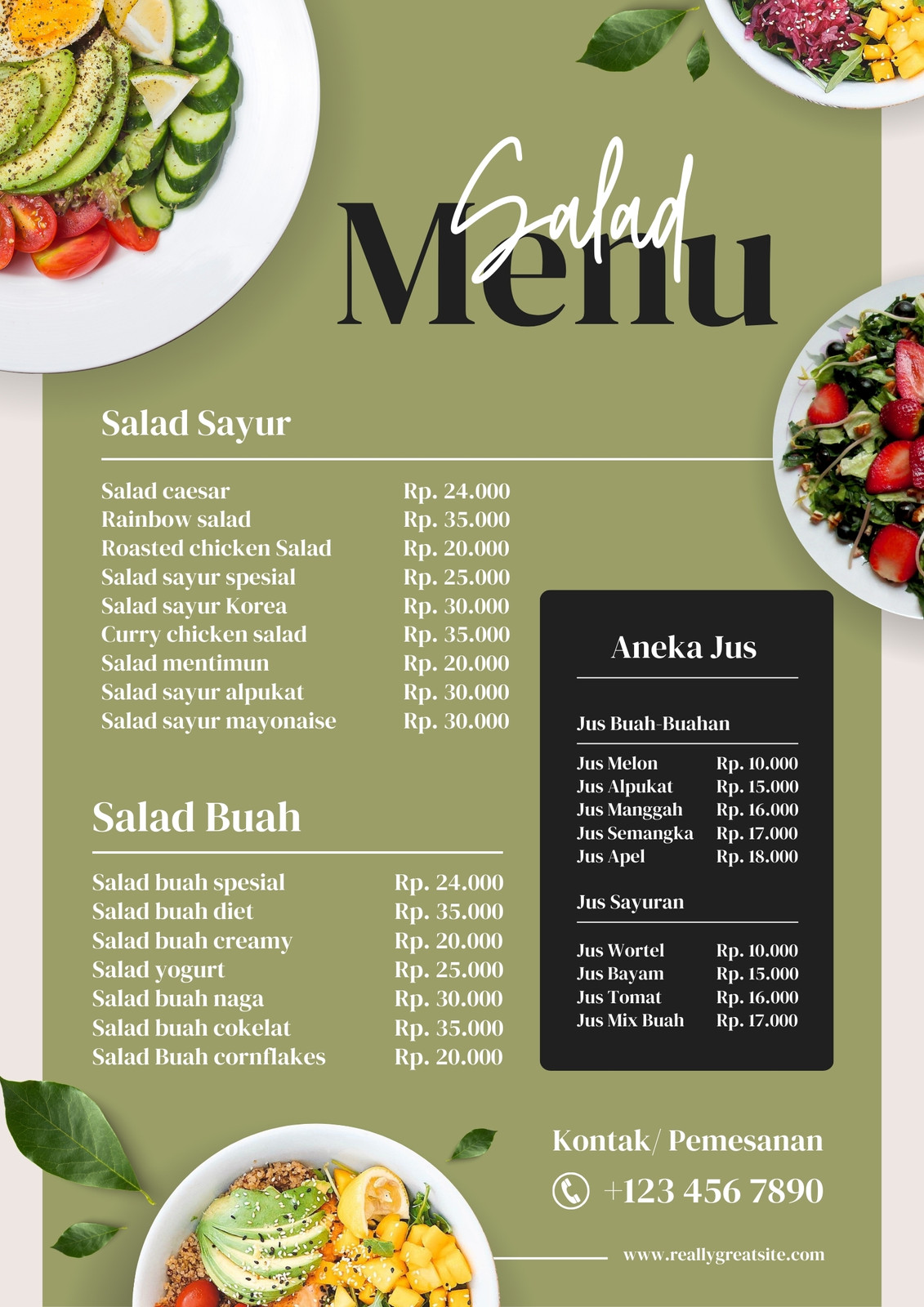 Hijau Minimalis Salad Menu Hijau Minimalis Salad Menu