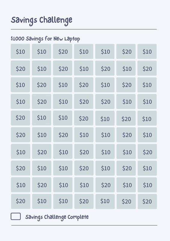 Free and customizable savings templates