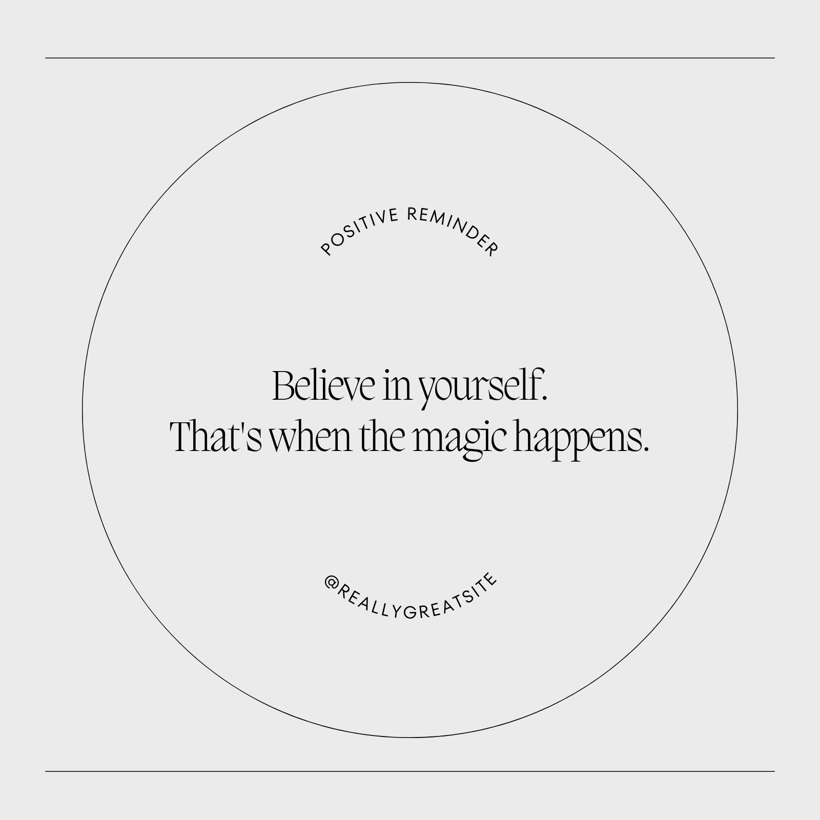 Black and White Minimalistic Positive Quote Instagram Post