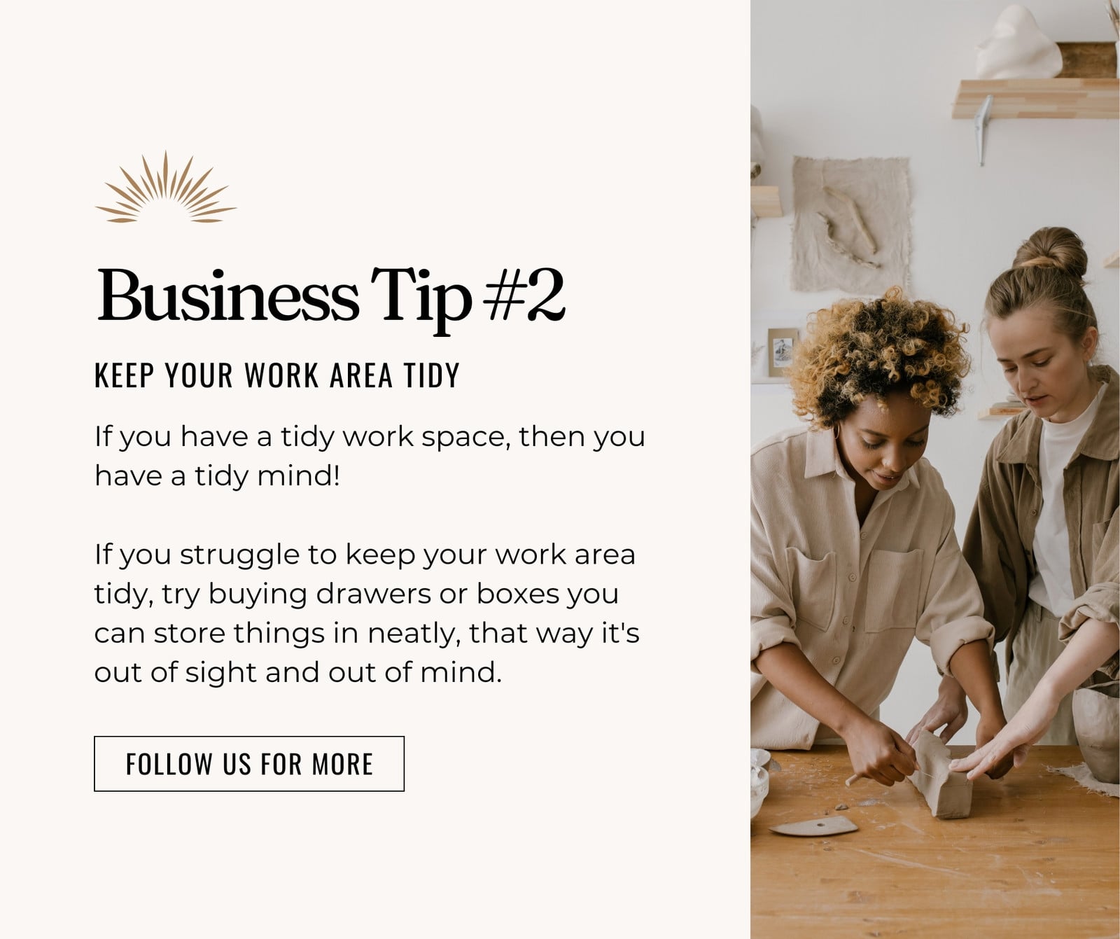 Earthy Business Tips and Tricks Facebook Post