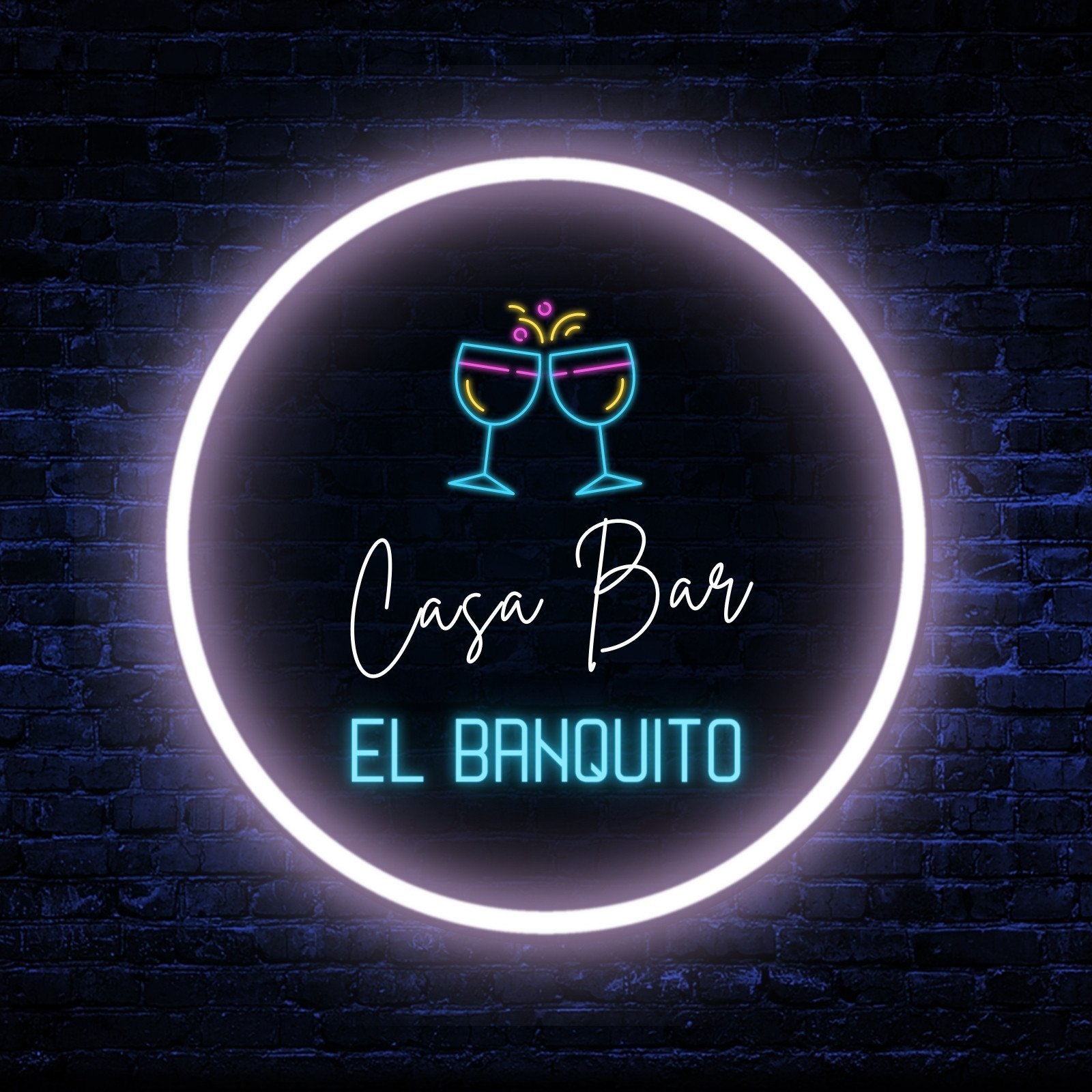 Logo Sencillo Neón para Bar