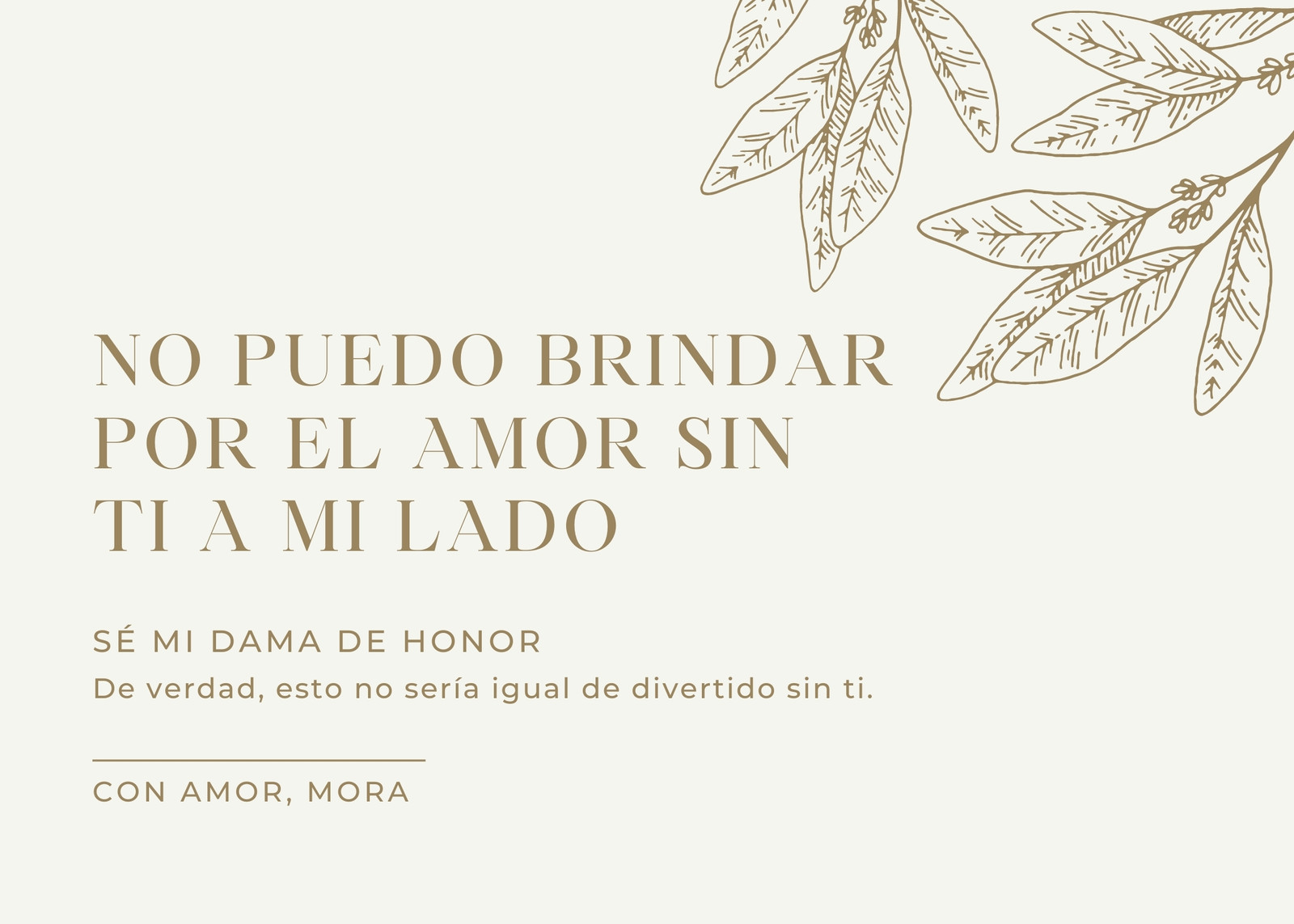 Marfil Caqui Anuncio de Boda Felicitación Personal Tarjeta