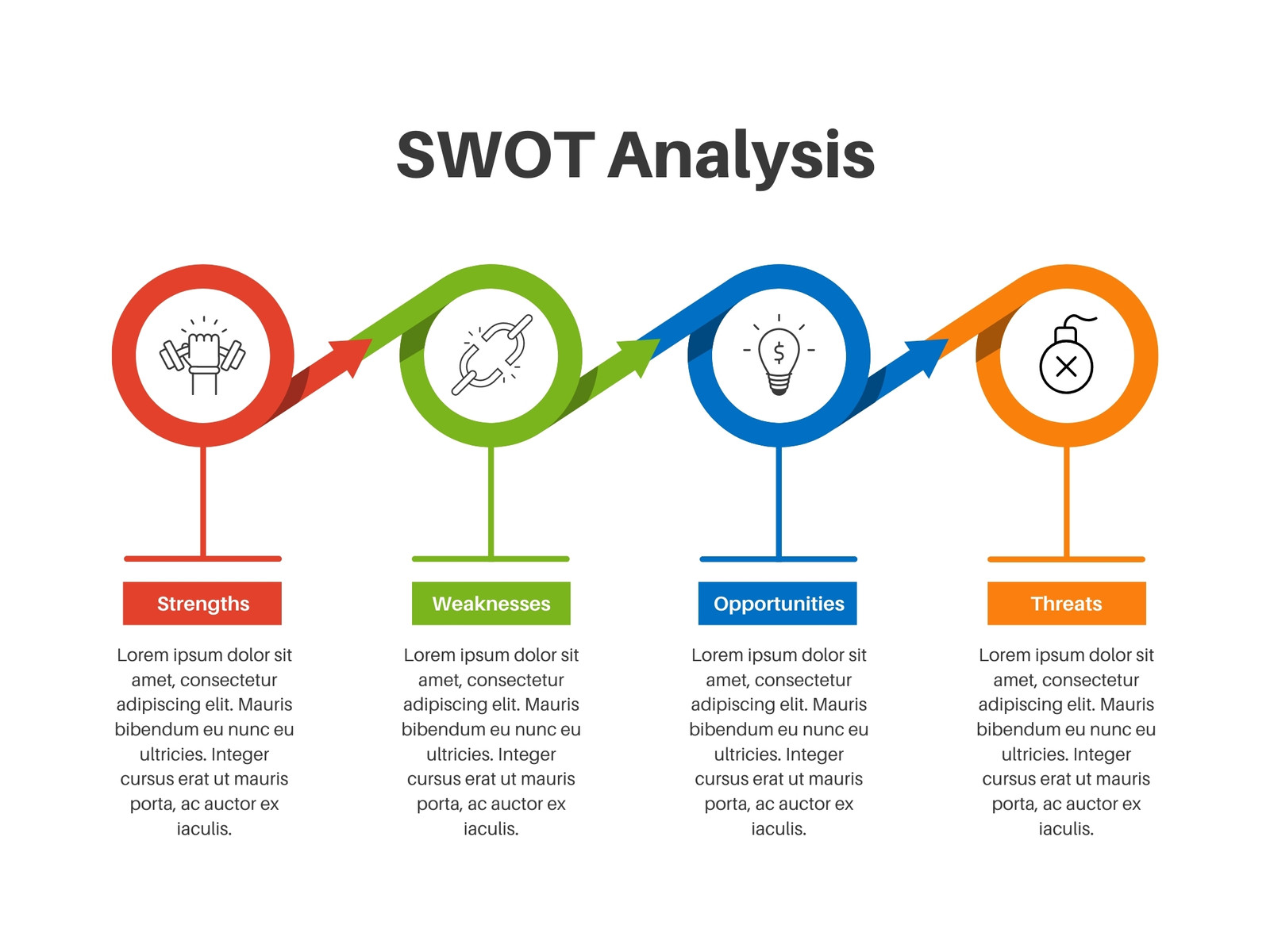 White Modern Diagram SWOT Analysis