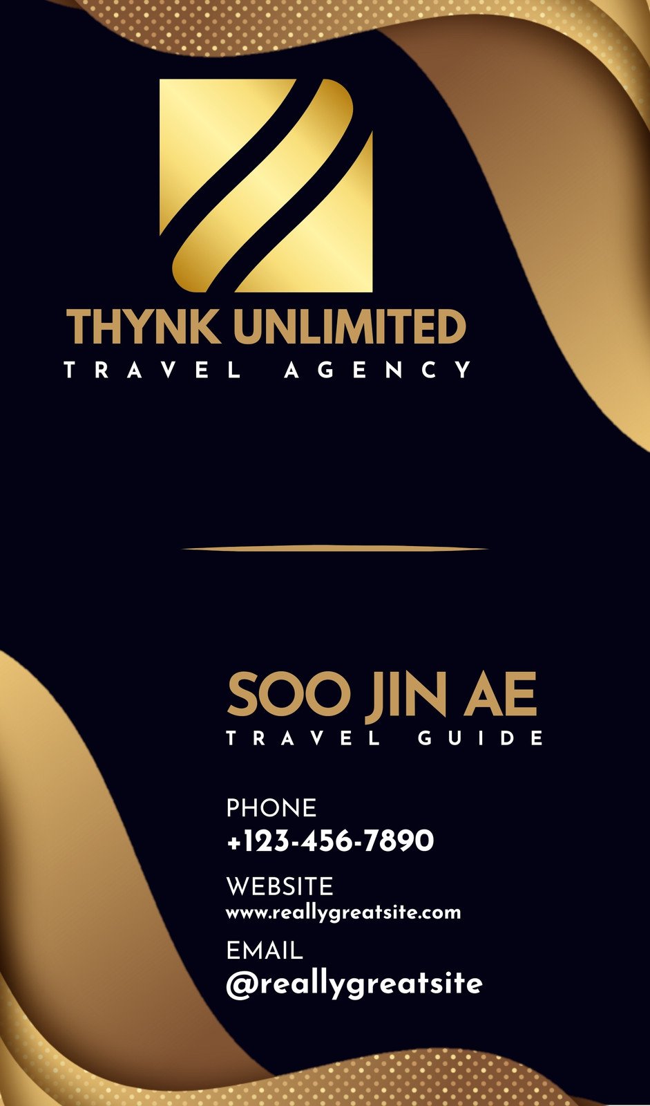 Gold Modern Travel Agency Business Card