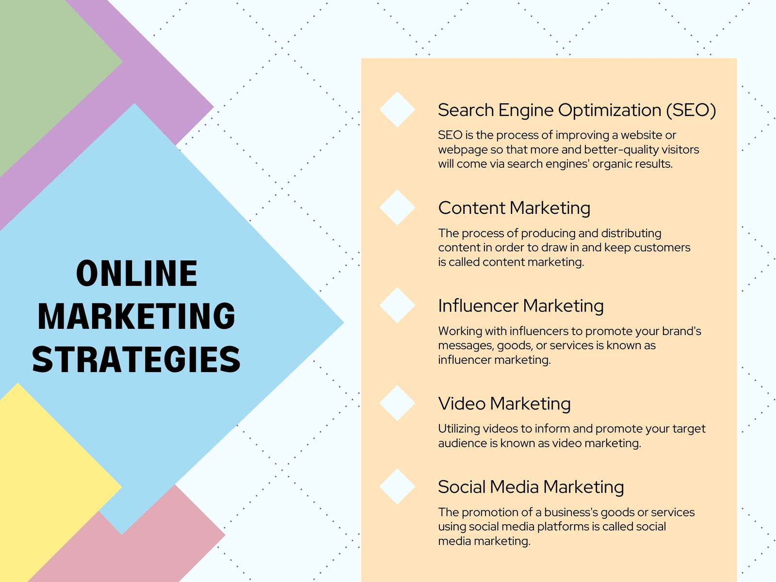 Blue Orange Modern Minimal Online Marketing Strategies Graph 