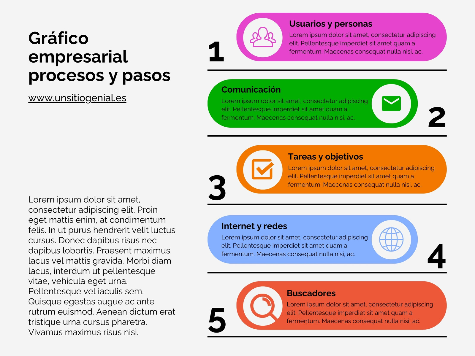 Gráfico Empresarial Procesos Pasos Informativo Colorido