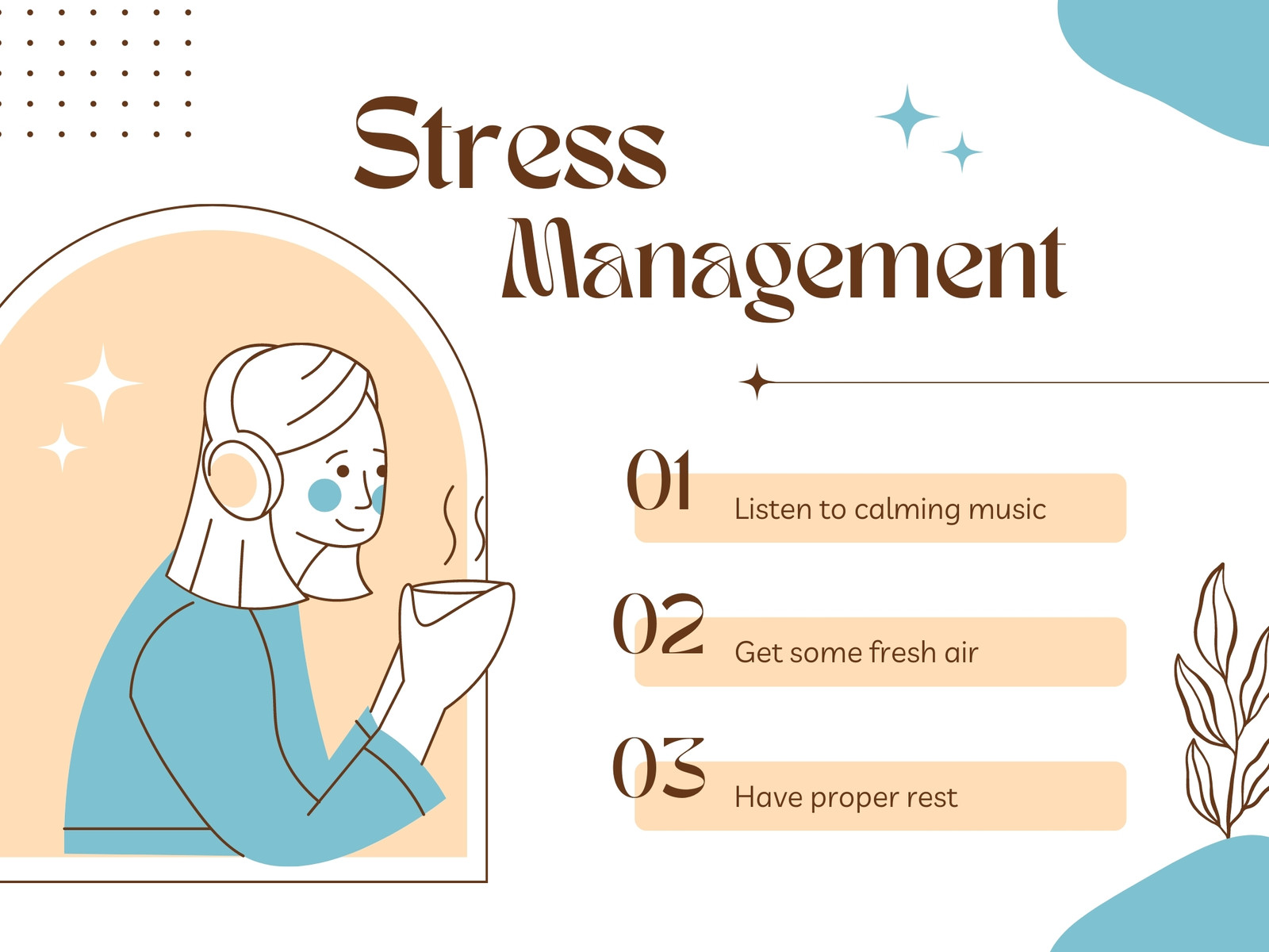 Blue Orange Modern Illustration Stress Management Graph