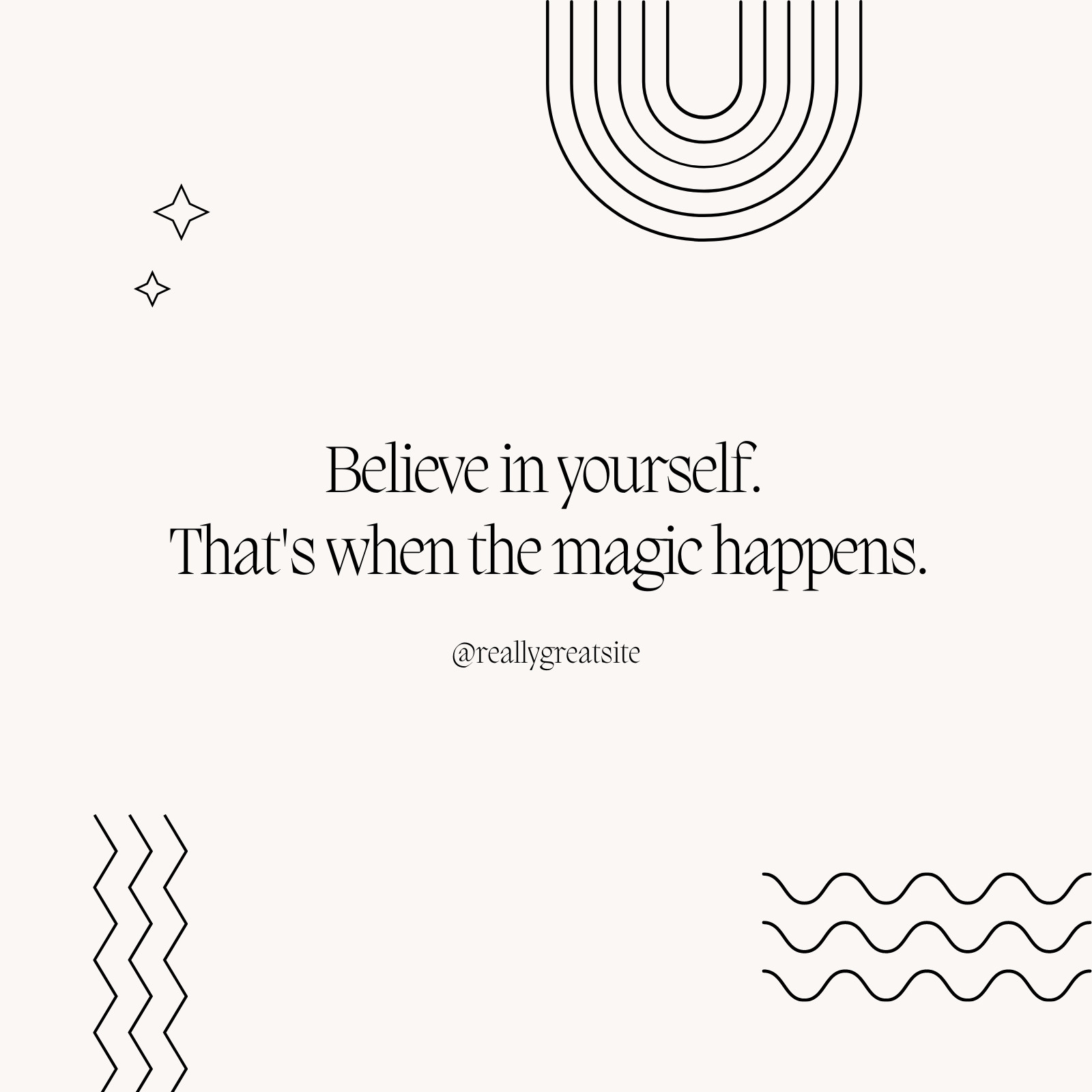 Modern Line Shape Illustrations Positive Quote Instagram Post