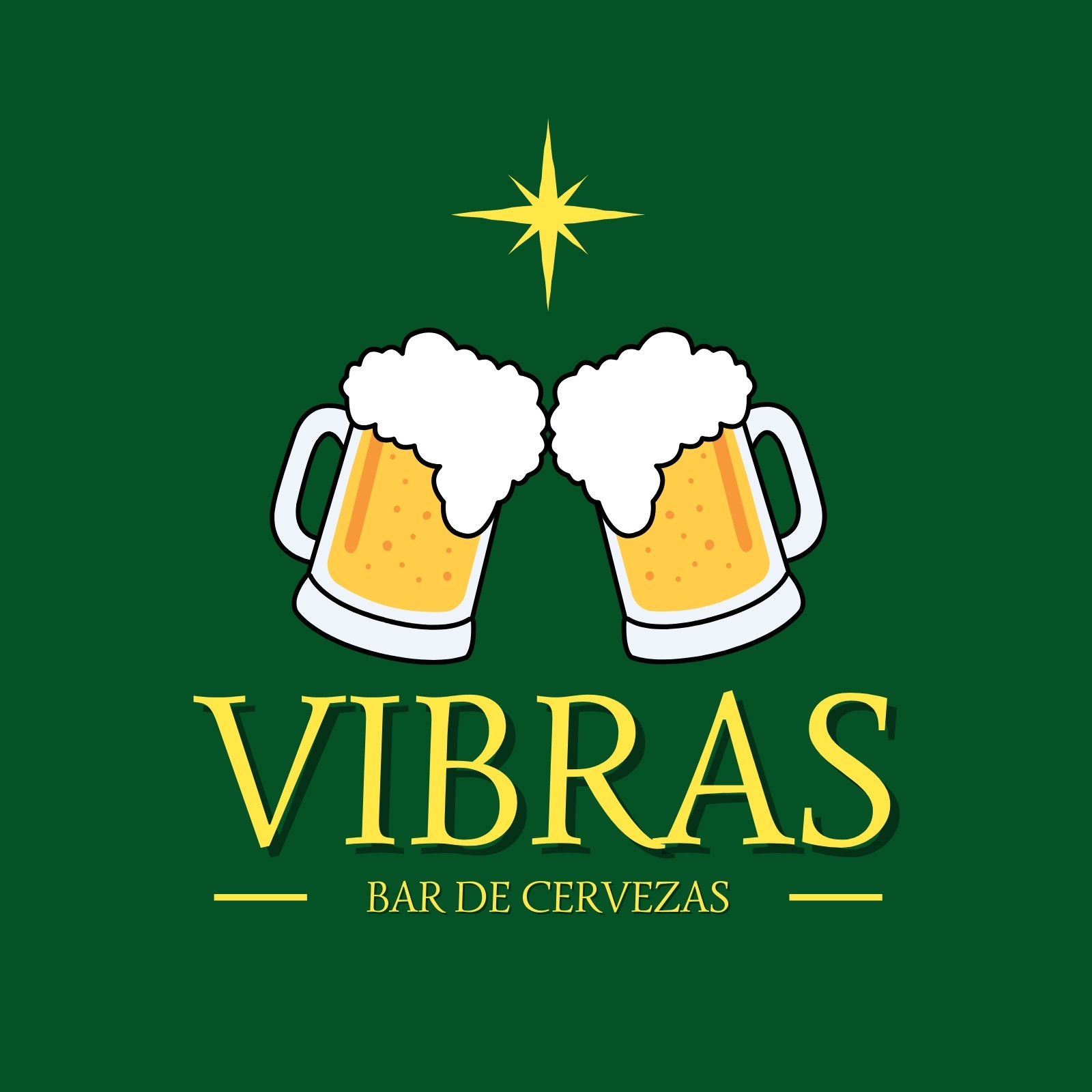 Logotipo para Cervecería Ilustrado Verde Amarillo