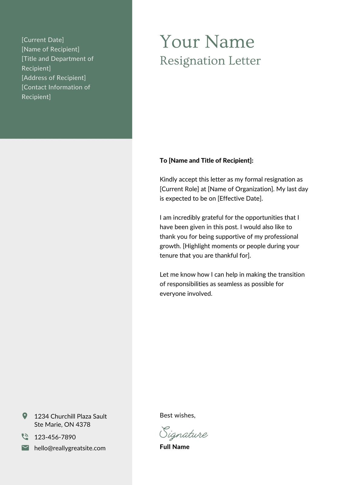One Week Notice Resignation Letter Example Letter Samples Templates