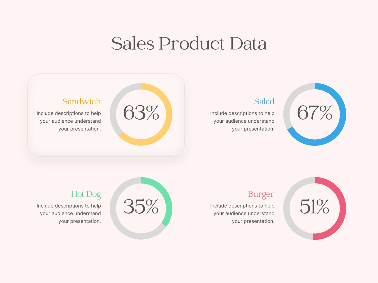 Pink Simple 4 Points Progress Ring Sales Product Graph
