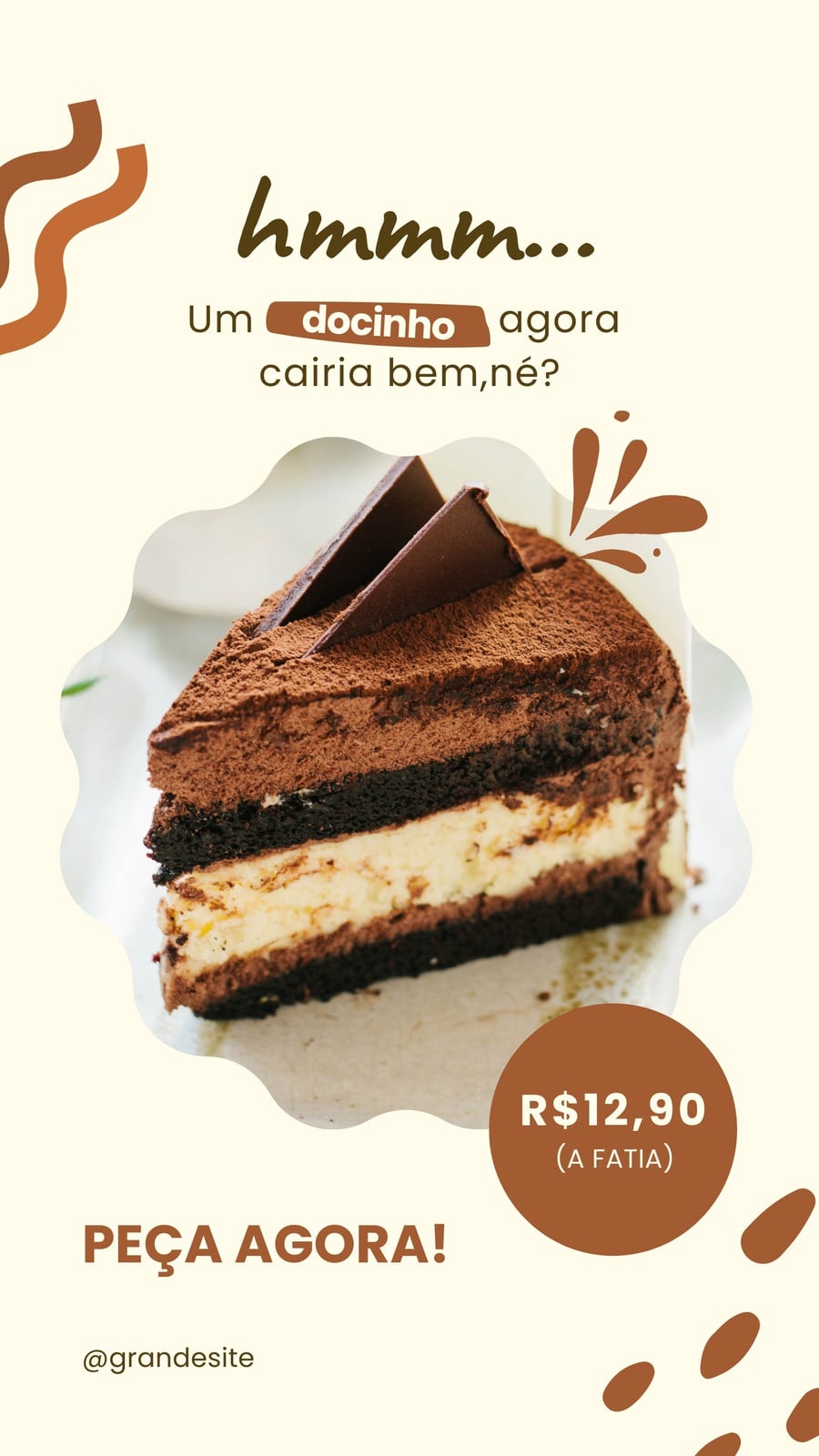 Story do Instagram Fatia de bolo doces fatia de bolo