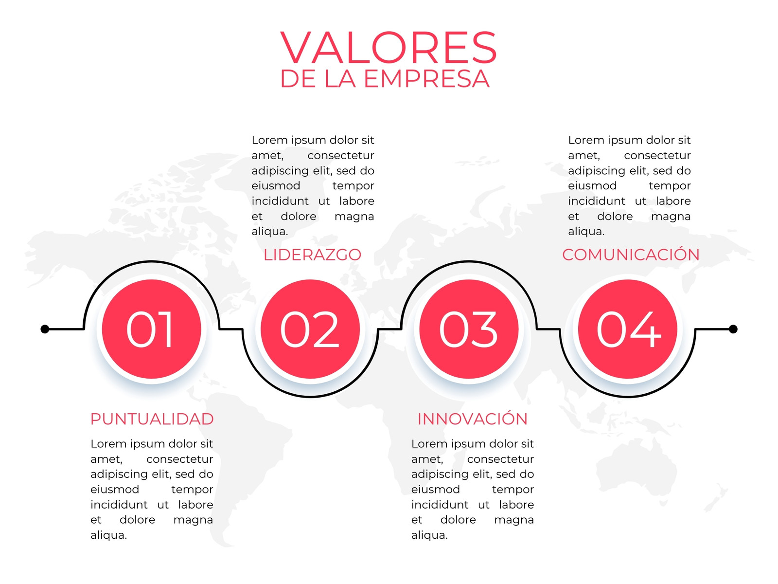 Gráfico Valores de Empresa Profesional Rojo Blanco Negro