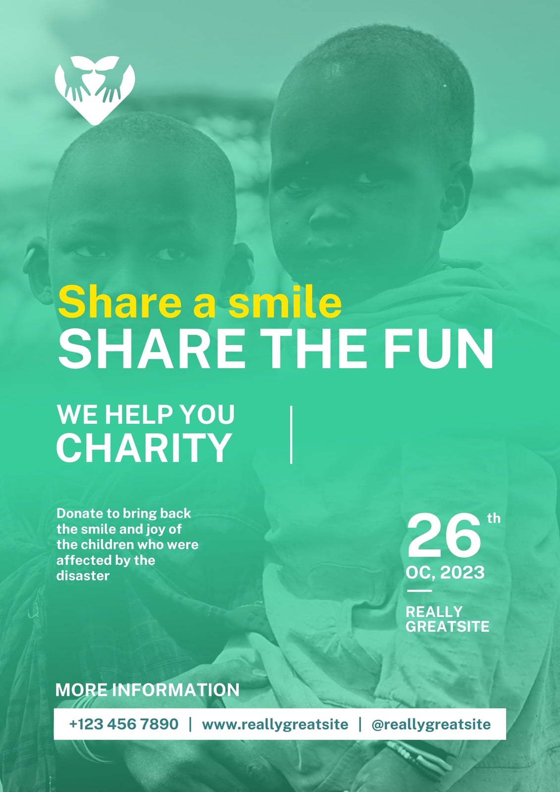 Green Minimalist Charity Flyer