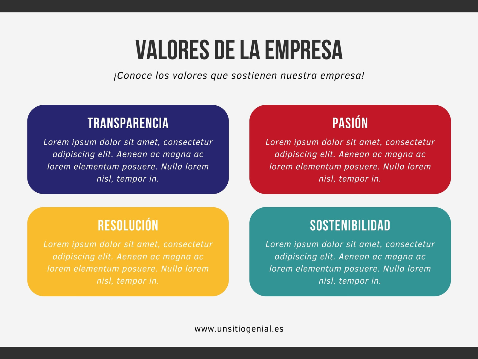 Gráfico Valores de Empresa Corporativo Moderno y Profesional Multicolor Blanco y Negro
