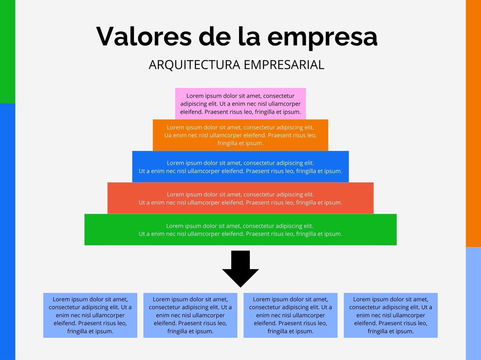 Gráfico Valores de la Empresa Pirámide Geométrico Multicolor
