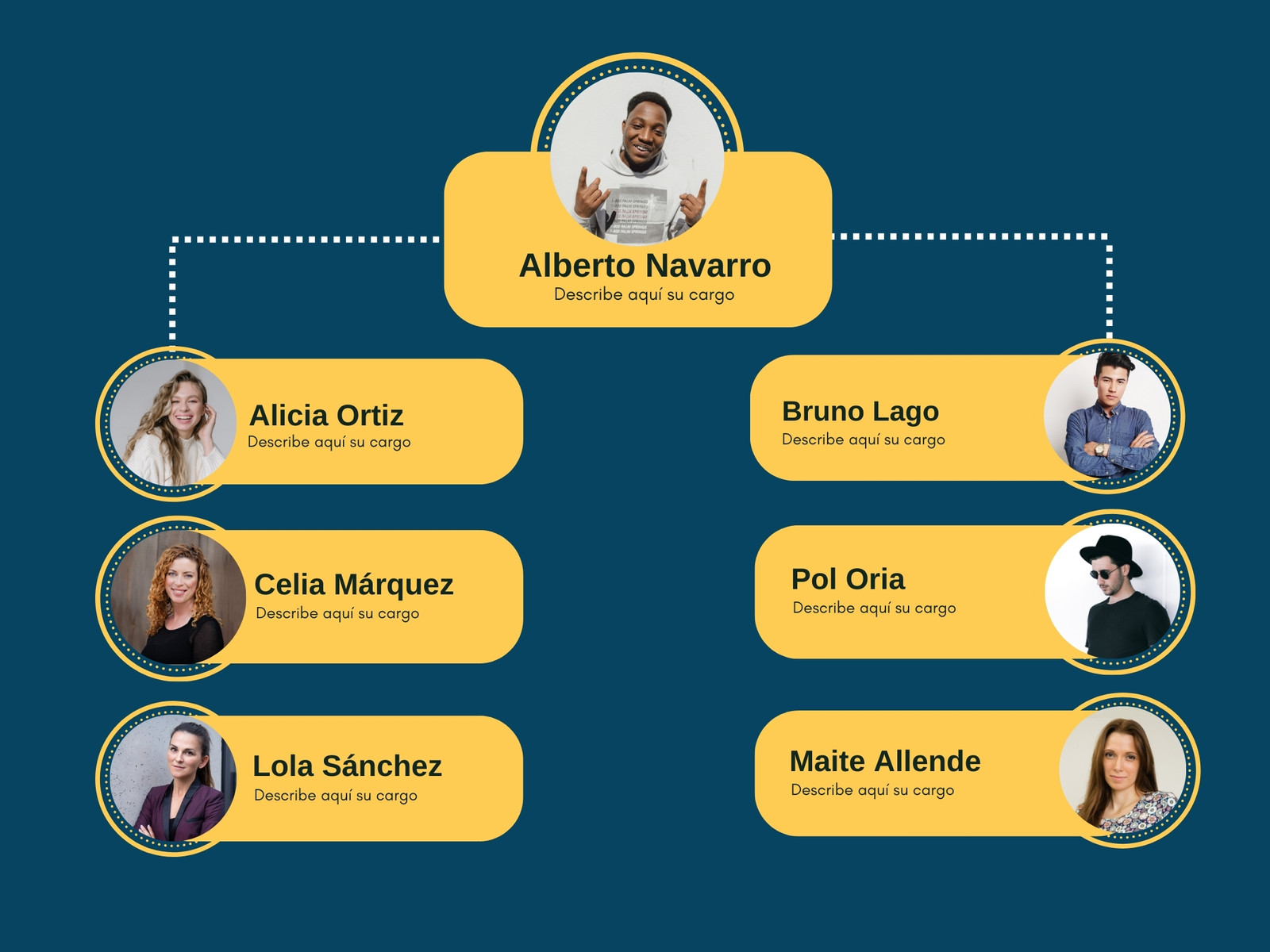 Gráfica Equipo de Trabajo Empresarial Moderno Profesional Azul y Amarillo