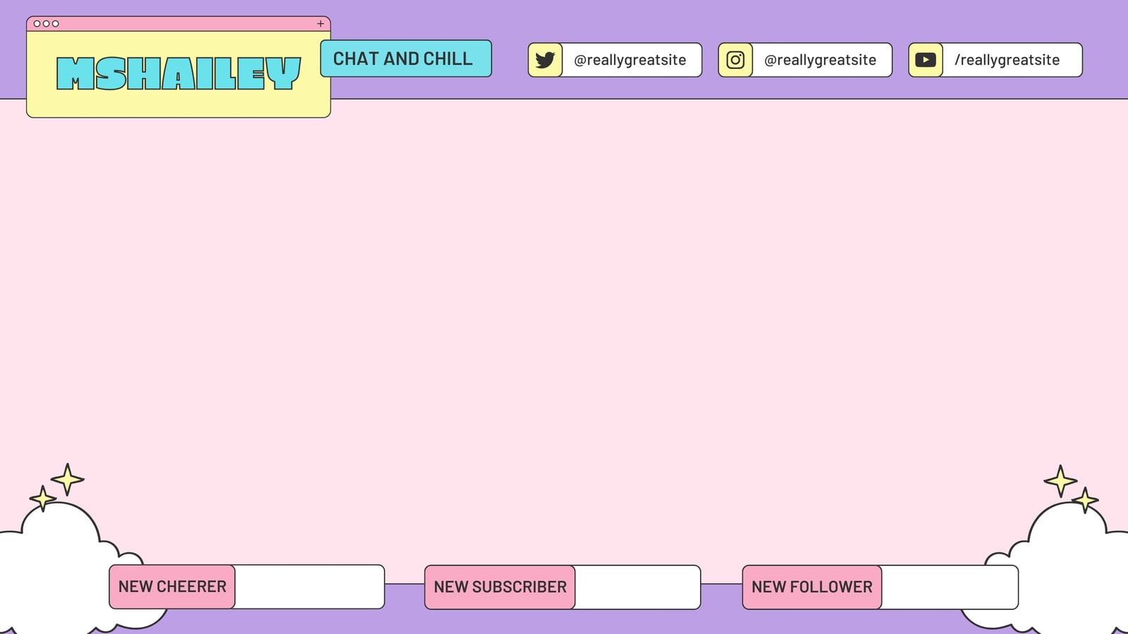 Purple Teal Pastel Yellow Gamer Girl Just Chatting Twitch Overlay Purple Teal Pastel Yellow Gamer Girl Just Chatting Twitch Overlay