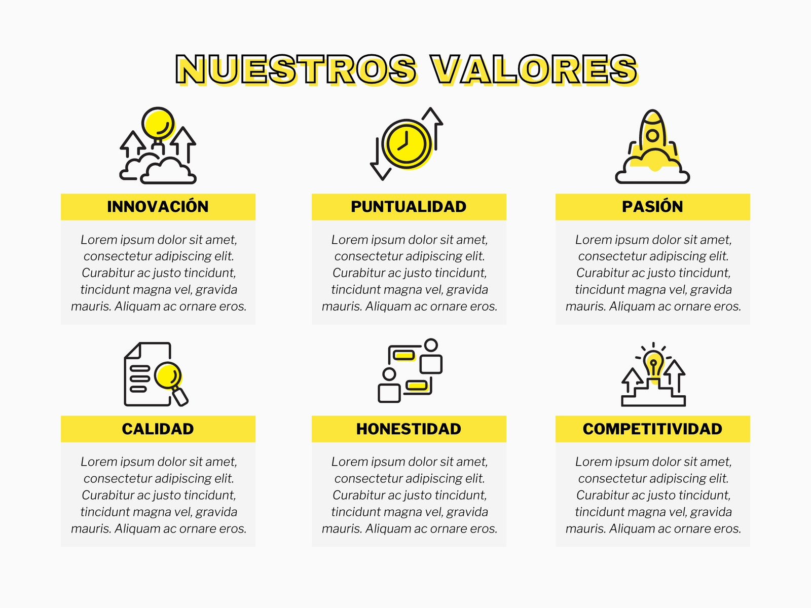 grafico gratis informativo guia valores corporativo amarillo