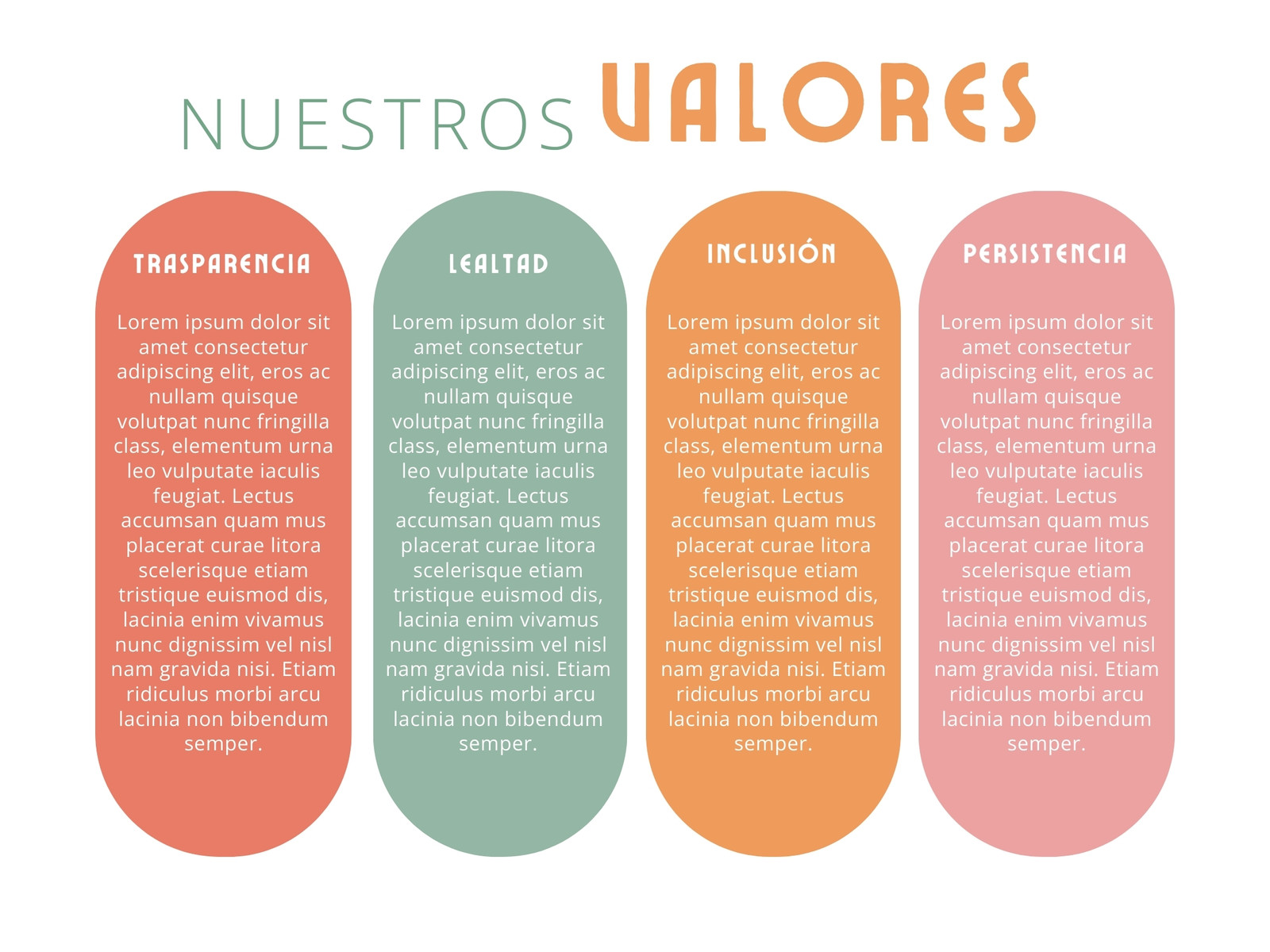 Gráfico valores de empresa profesional moderno pasteles