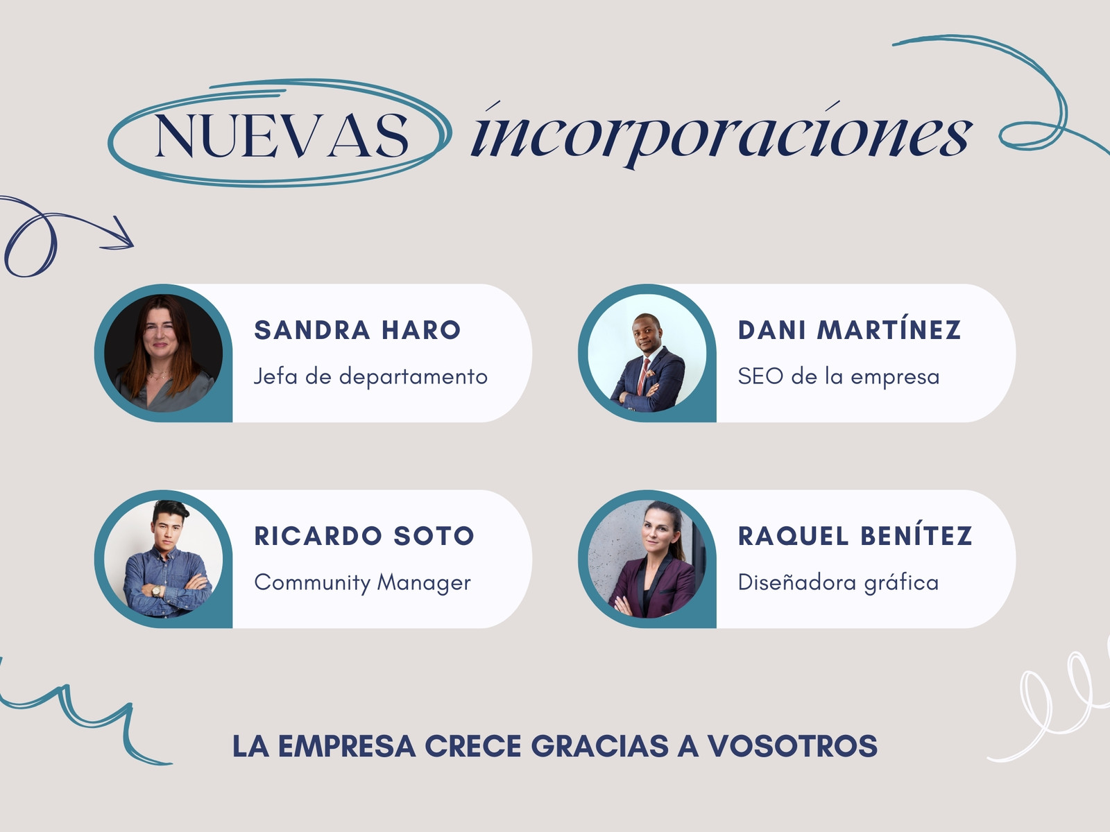 Gráfico empresa organigrama nuevas incorporaciones Moderno Beige