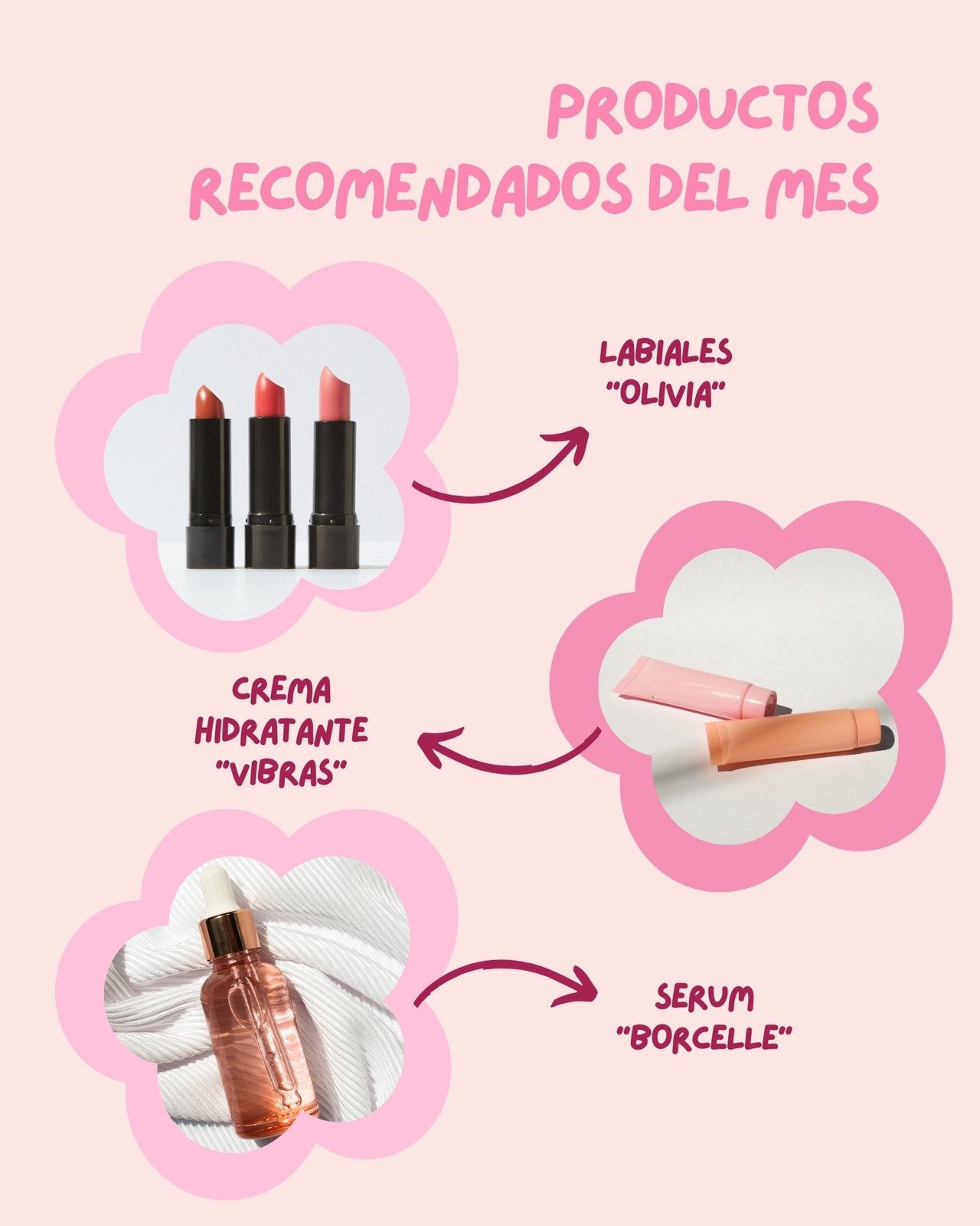 Post para Instagram Productos de Belleza Organico Rosa