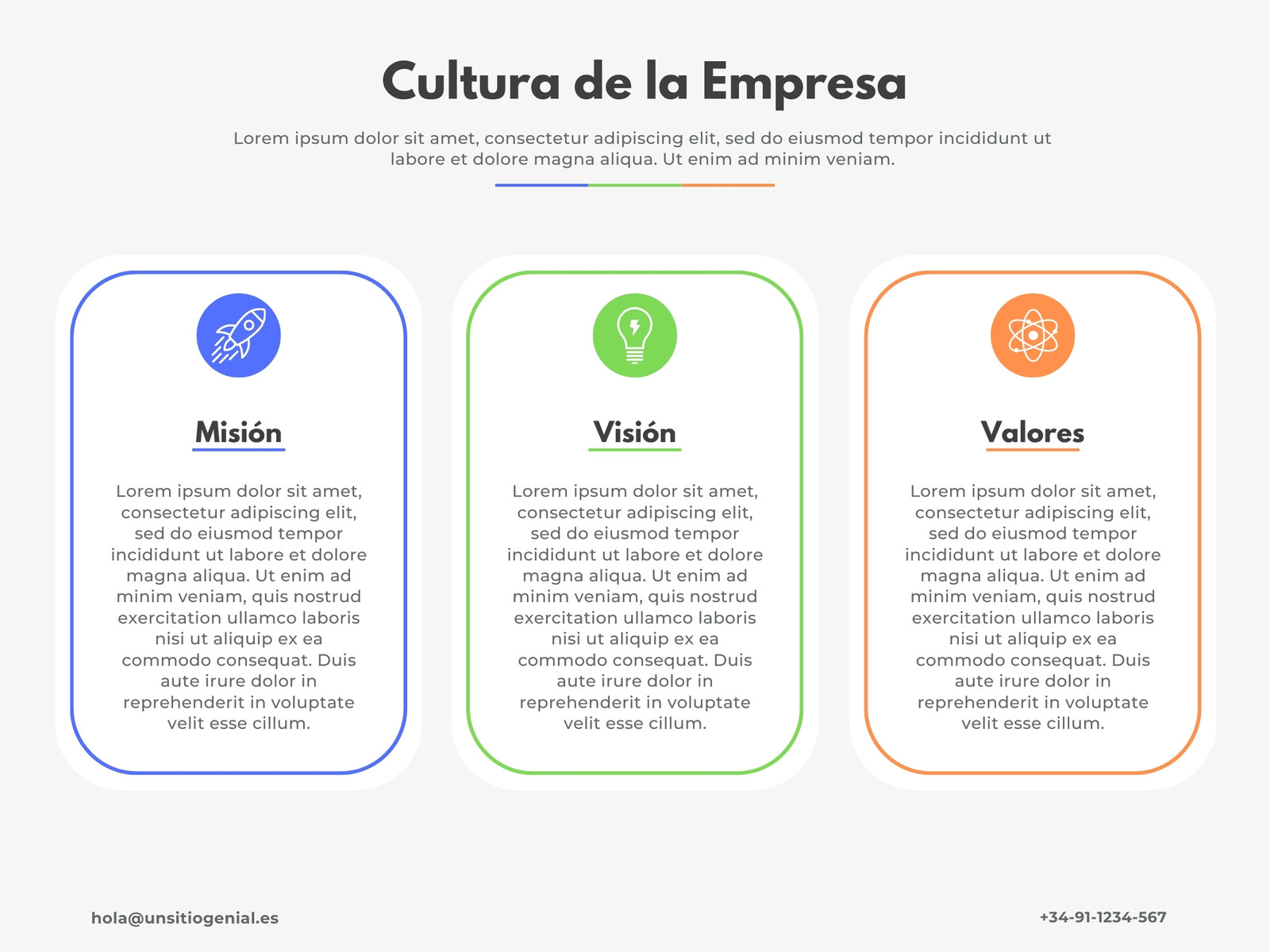 Gráfico o Tabla de Misión Visión Valores de la Empresa Moderno y Creativo Multicolor