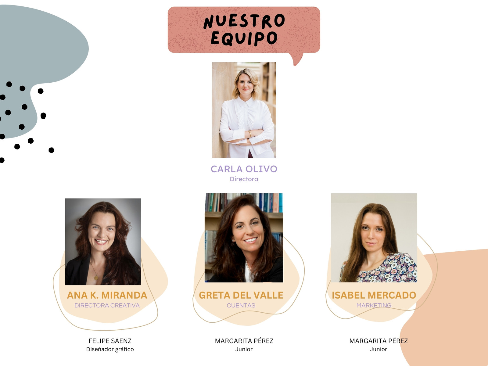 Gráfico equipo de trabajo colores pasteles