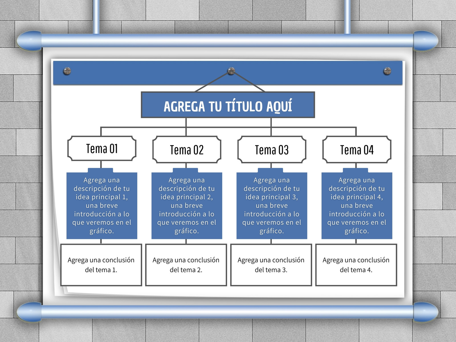 Grafico Mapa Conceptual Sinóptico Cartel Sencillo Moderno Azul Blanco